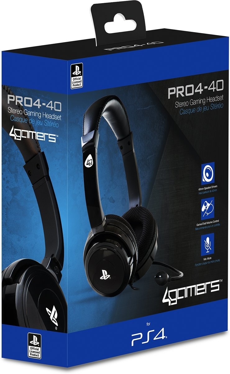 PRO 4-40 Wired Stereo Gaming Headset, Zwart, 4Gamers - 4Gamers - productfoto 3