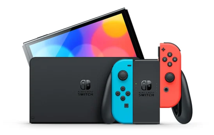 Switch Console (OLED Model) - Blauw/Rood
