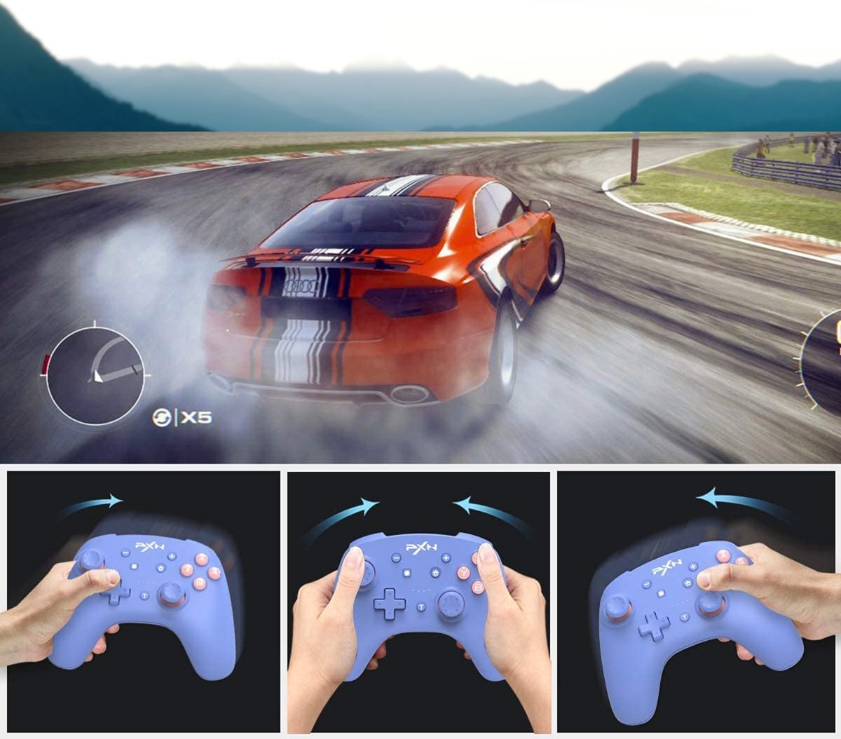 9607X - Controller Switch Nintendo - Draadloos - PC en iOS16 - Draadloze Controller - Bla… - Nintendo - productfoto 7