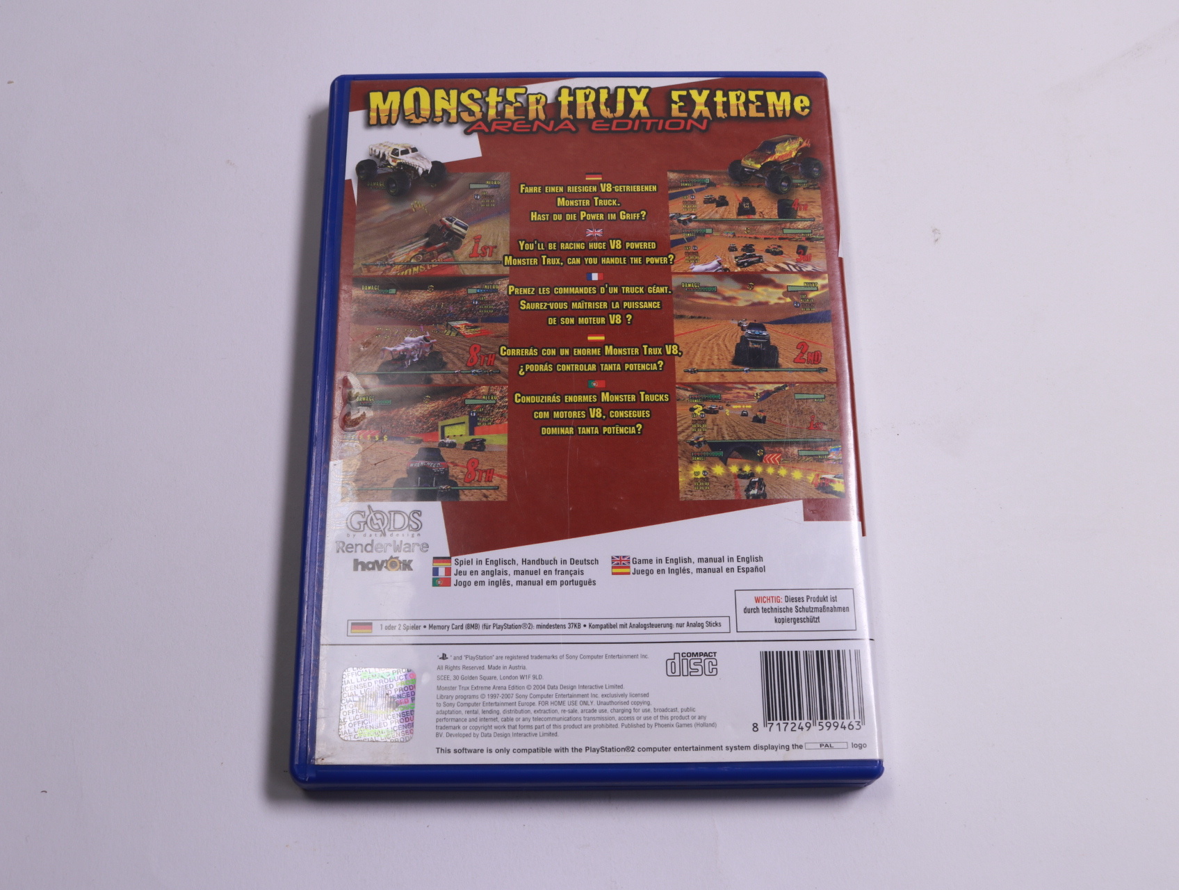 PlayStation 2 - Monster Trux Extreme: Arena Edition - Data Design Interactive - productfoto 2