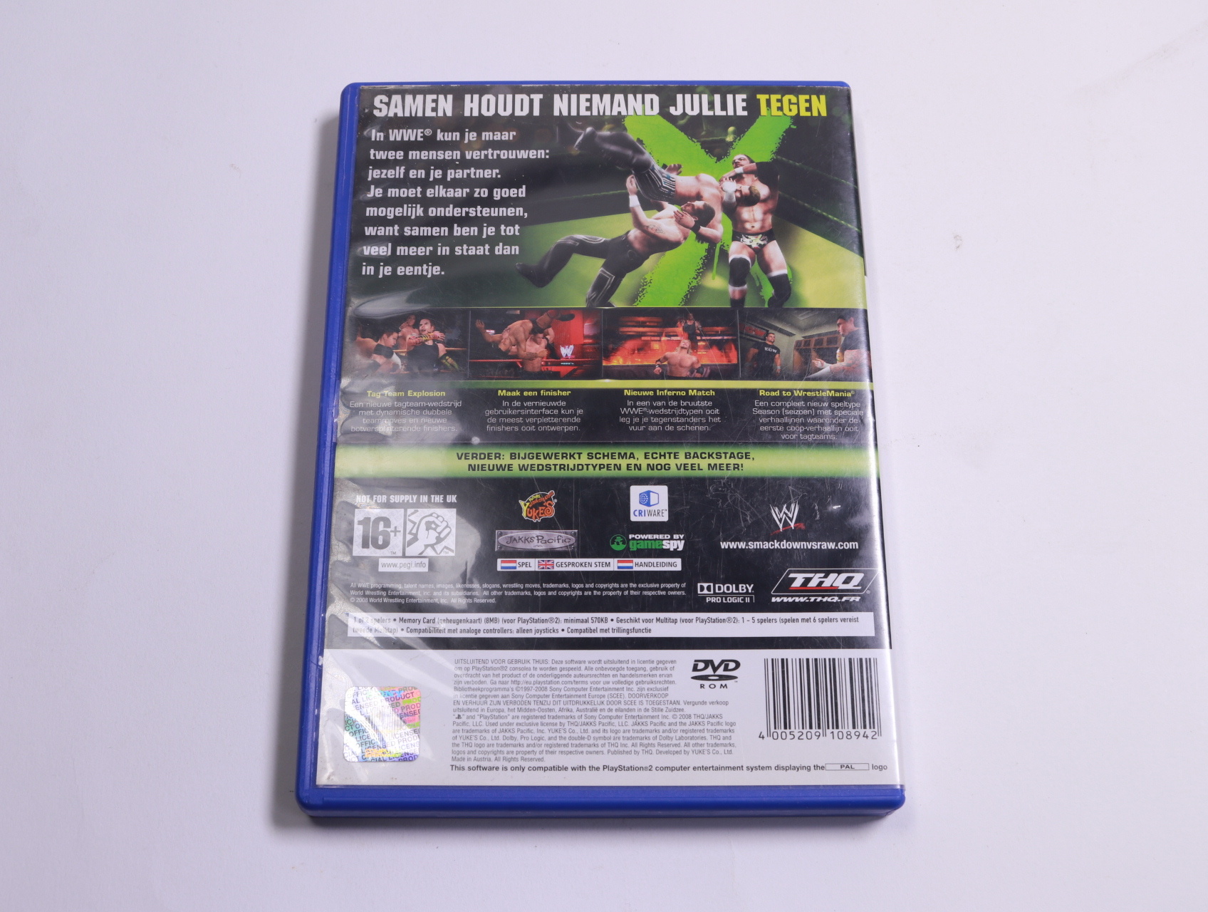 Playstation 2 - SmackDown vs. Raw 2009 - Yuke's - productfoto 2