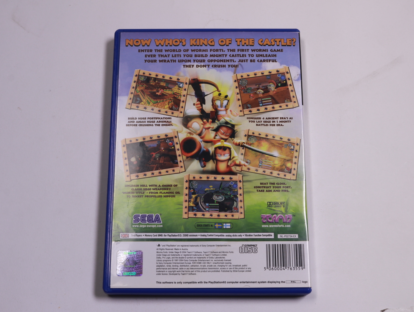 Playstation 2 - Worms Forts: Under Siege - Team17 - productfoto 2