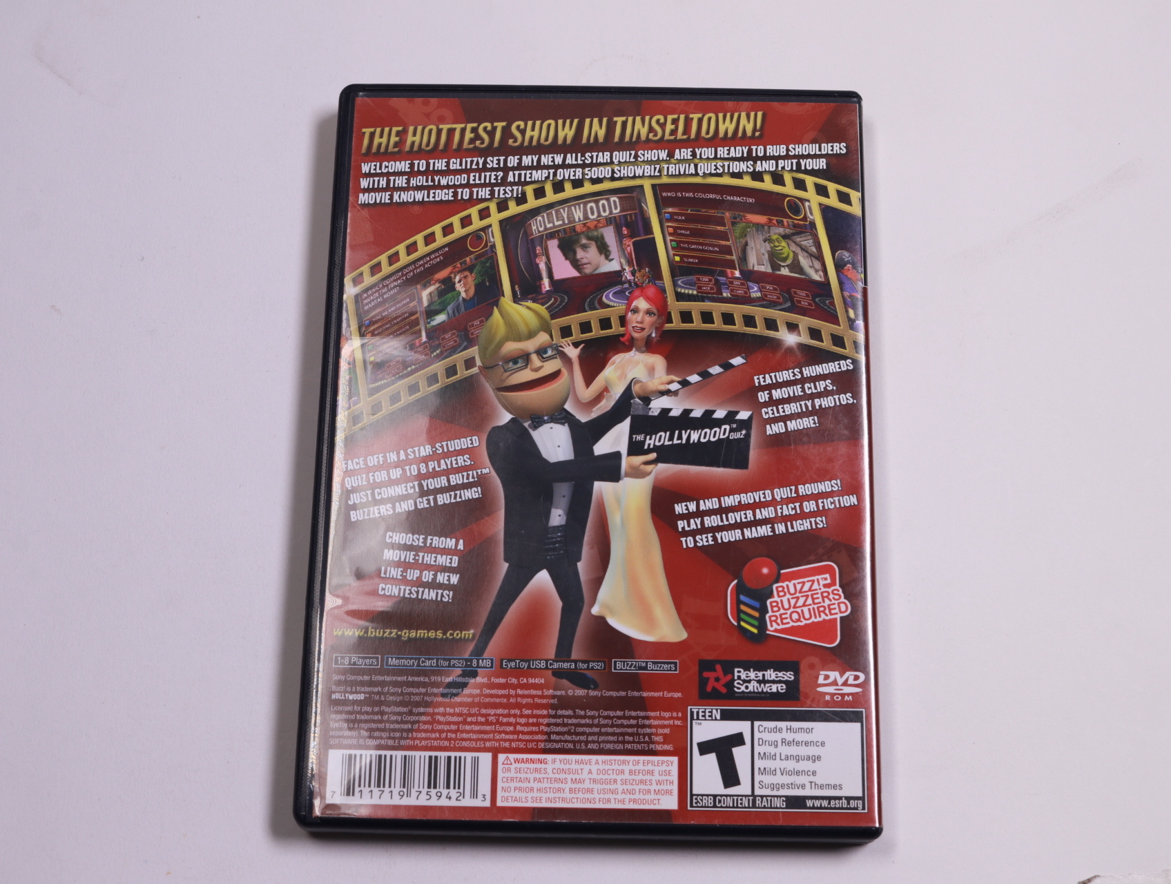 Playstation 2 - Buzz! The Hollywood Quiz - Relentless Software - productfoto 2