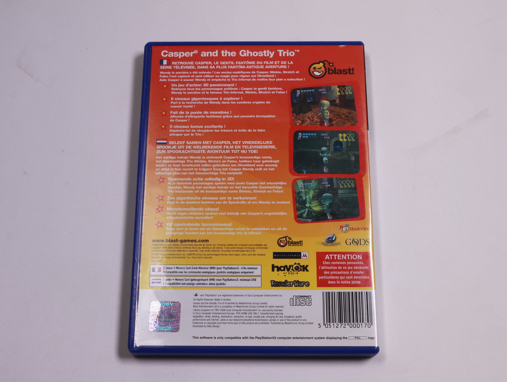 PlayStation 2 - Casper and the Ghostly Trio - Data Design Interactive - productfoto 2