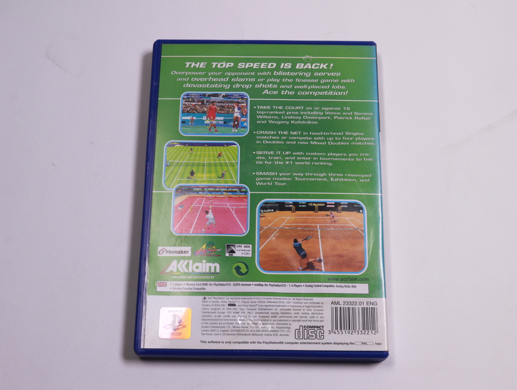 PlayStation 2 - Virtua Tennis 2 - Sega - productfoto 2