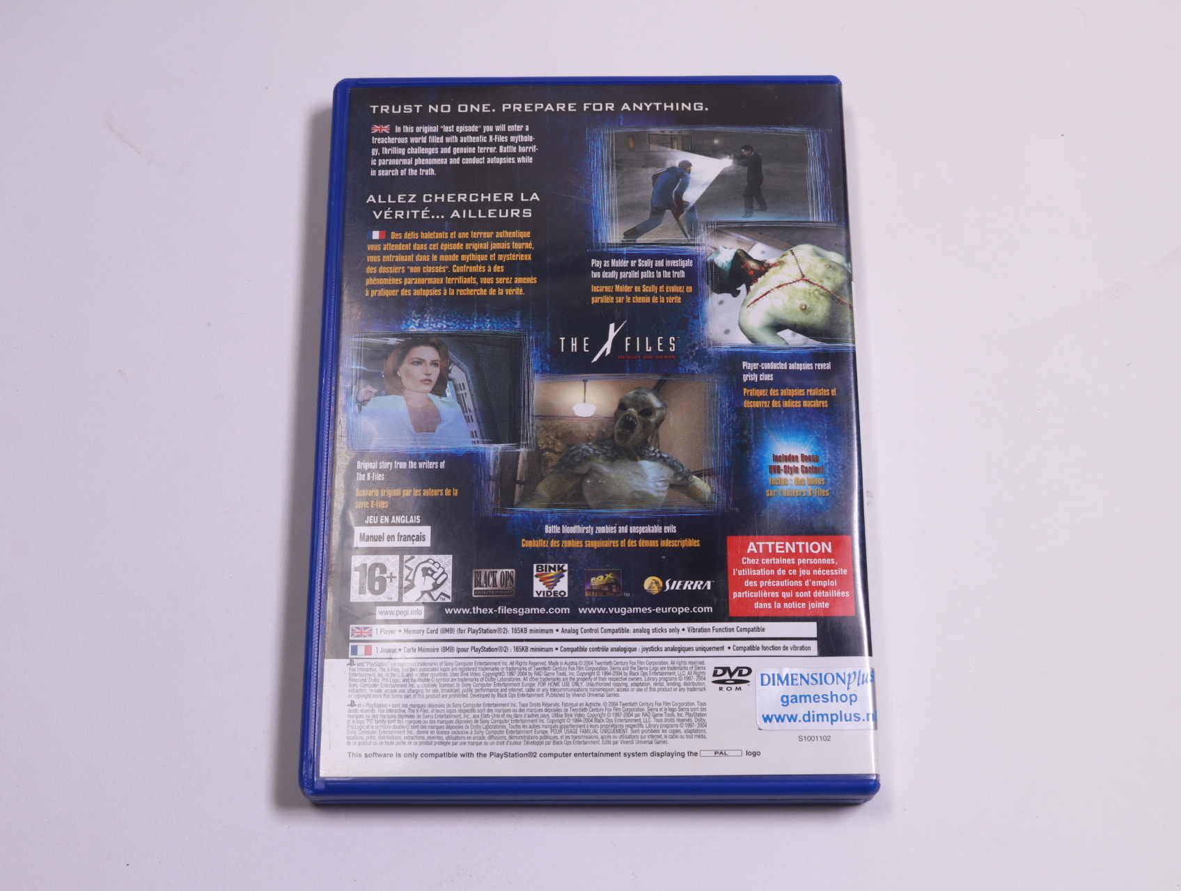 Playstation 2 - The X-Files Resist or Serve - Sierra Entertainment - productfoto 2