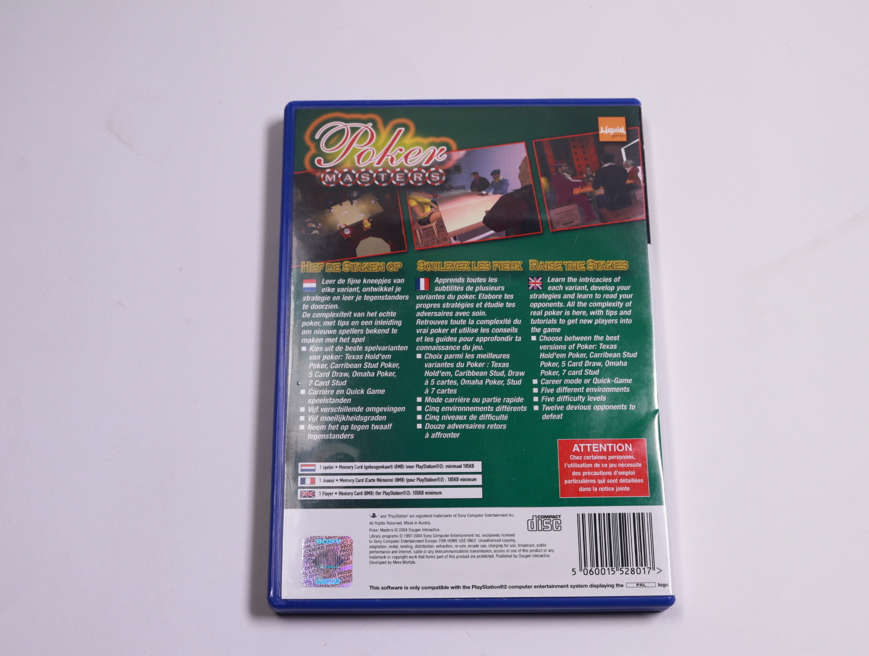 Playstation 2 - Poker Masters - Mere Mortals - productfoto 2