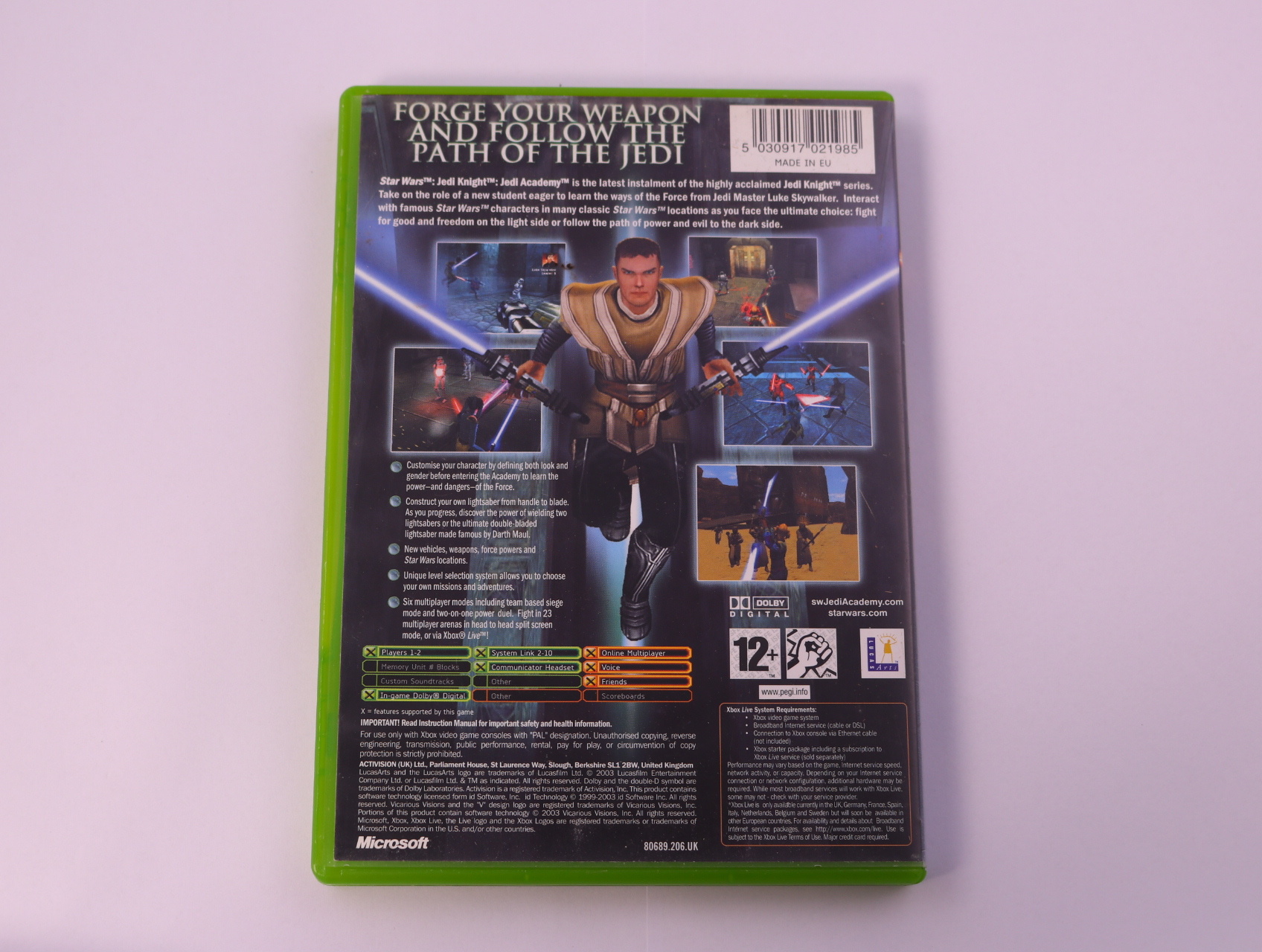 Xbox Classic - Star Wars: Jedi Knight - Jedi Academy - Jedi Academy - Raven Software - productfoto 2