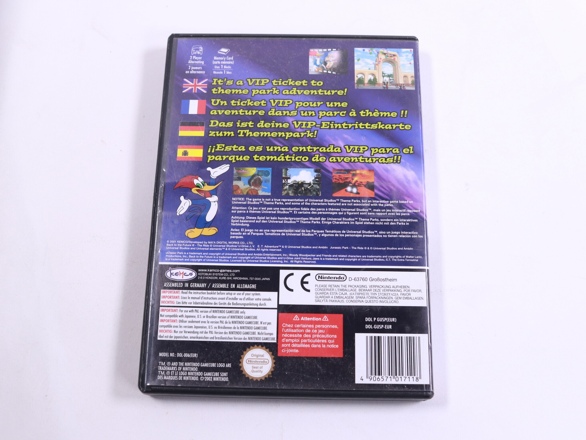 GameCube - Universal Studios Theme Parks Adventure - Universal Interactive Studios - productfoto 2