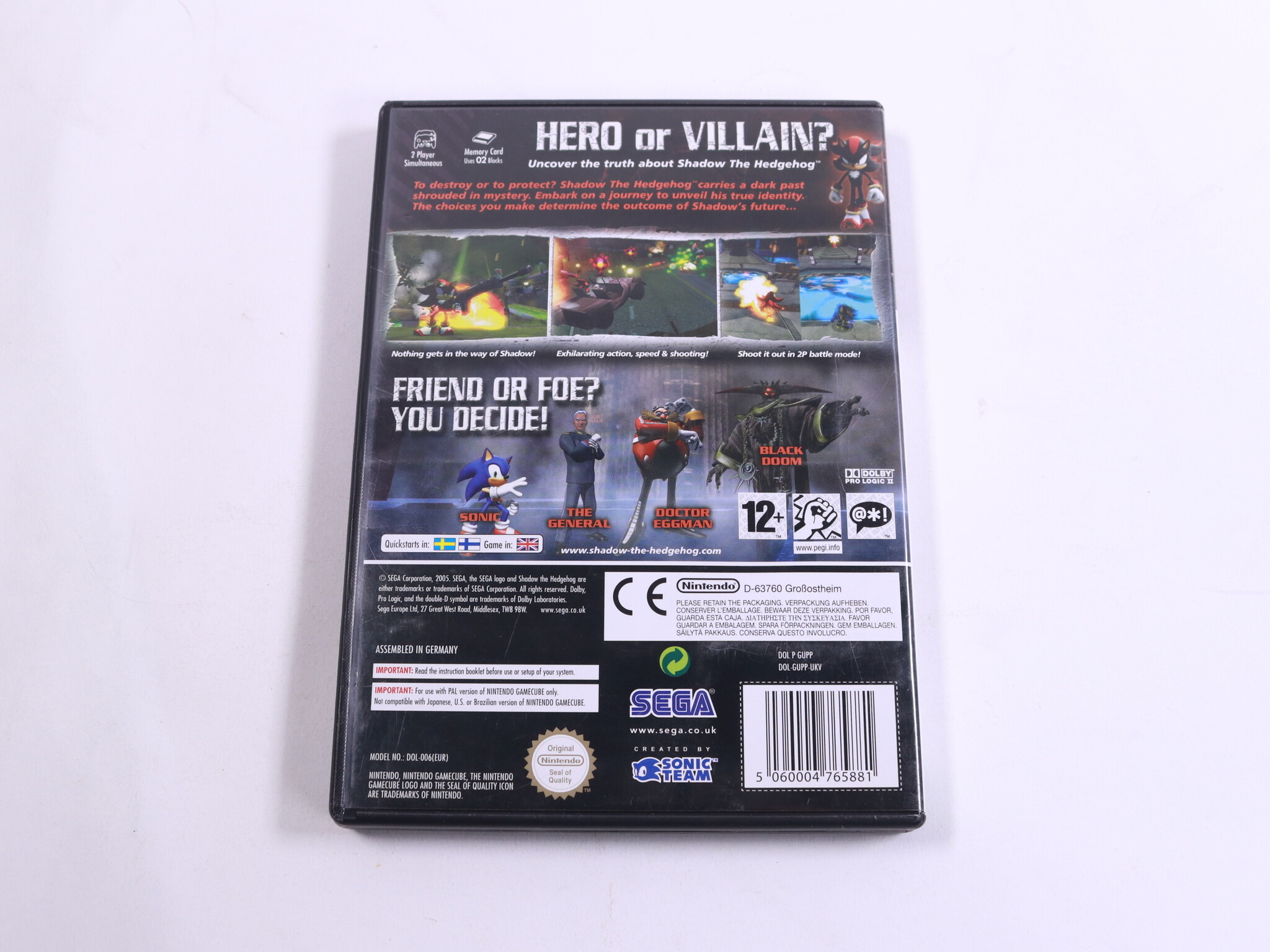 GameCube - Shadow the Hedgehog - Sega - productfoto 2