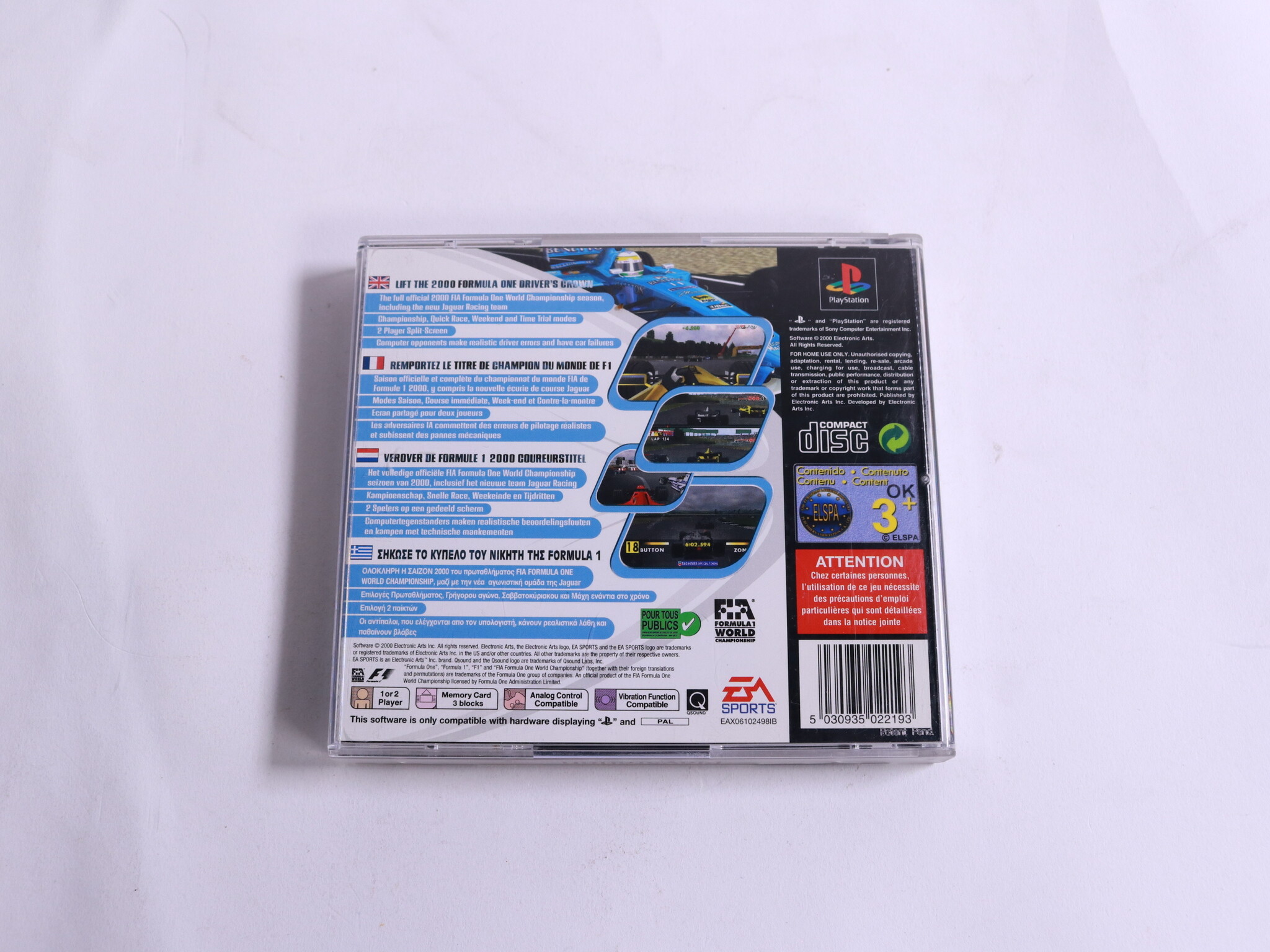 PlayStation 1 - F1 2000 - EA Sports - productfoto 3