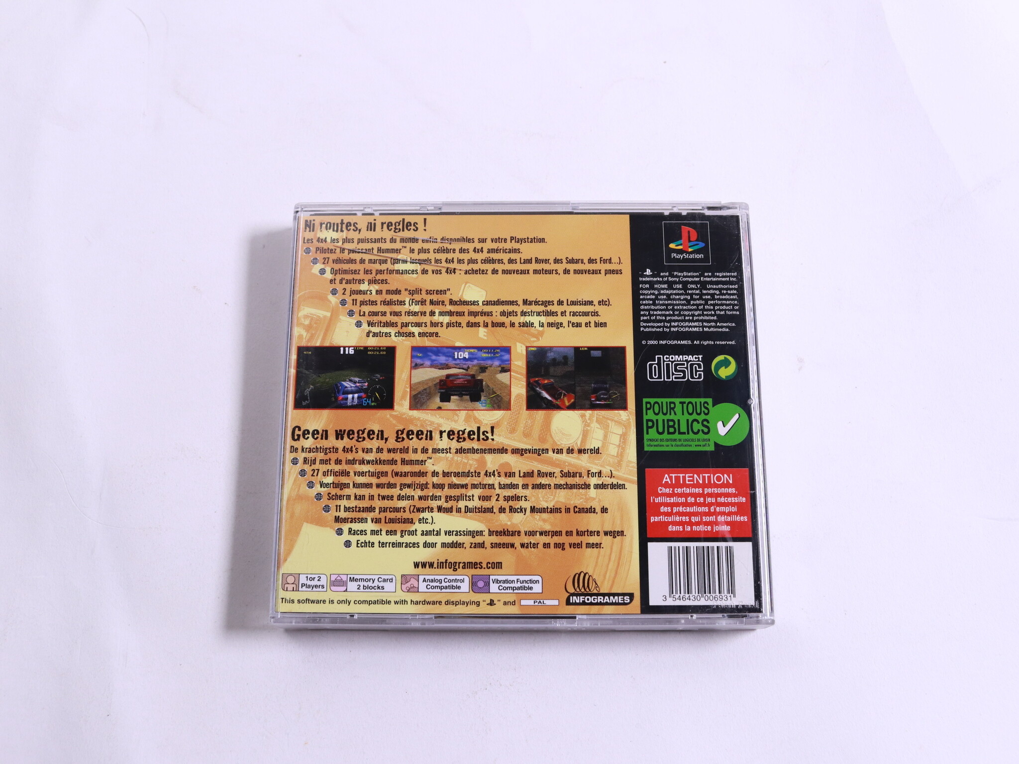 PlayStation 1 - 4X4 World Trophy - Eutechnyx - productfoto 3