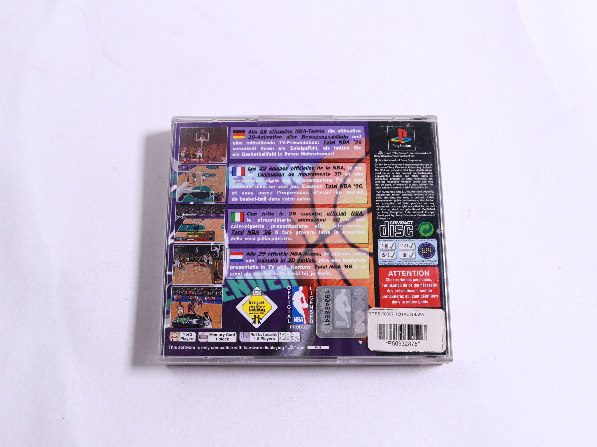 PlayStation 1 - Total NBA '96 [No Manual] - Sony Interactive Studios America - productfoto 3