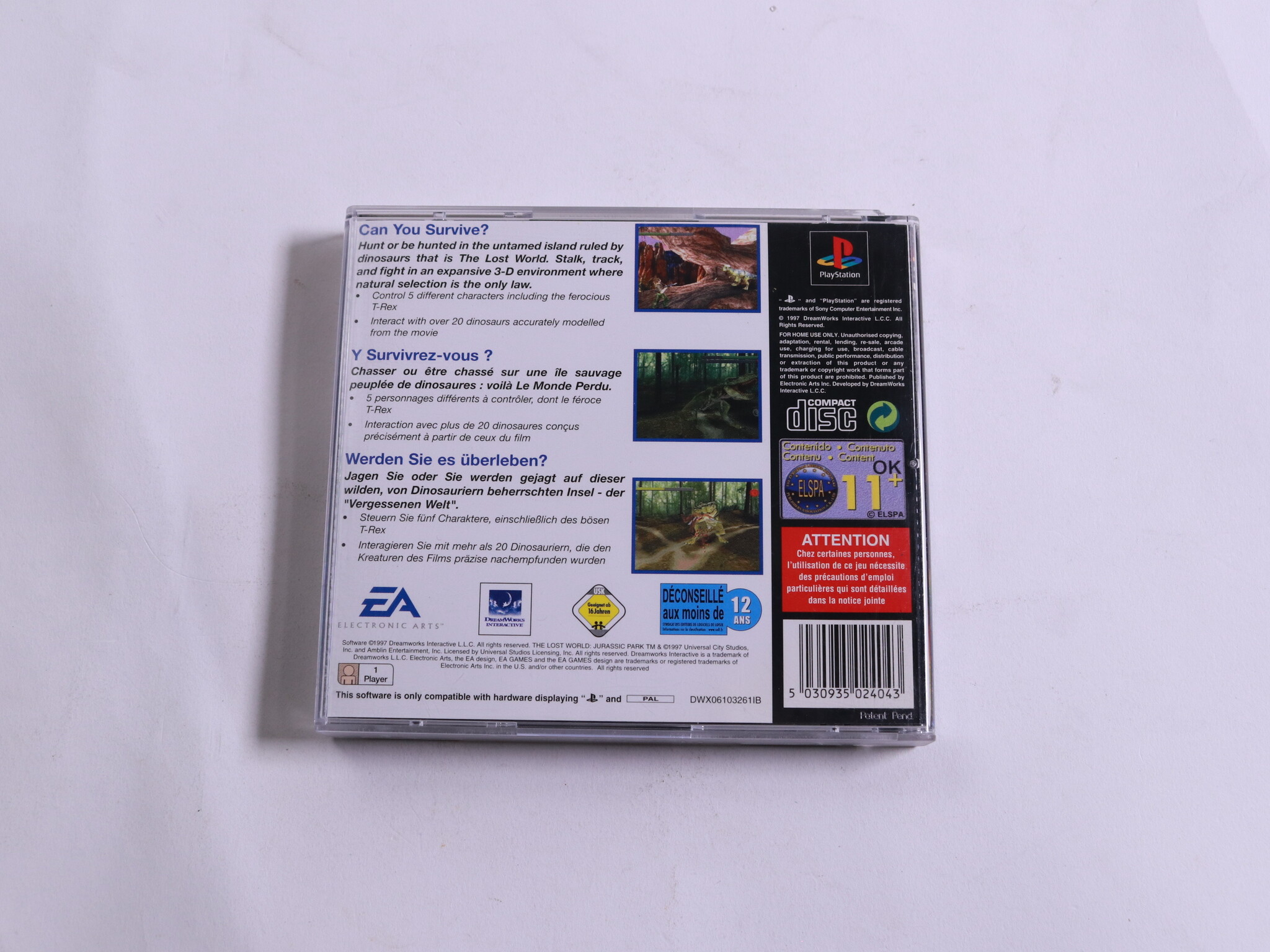 Playstation 1 - The Lost World: Jurassic Park [Classics] - DreamWorks Interactive - productfoto 3