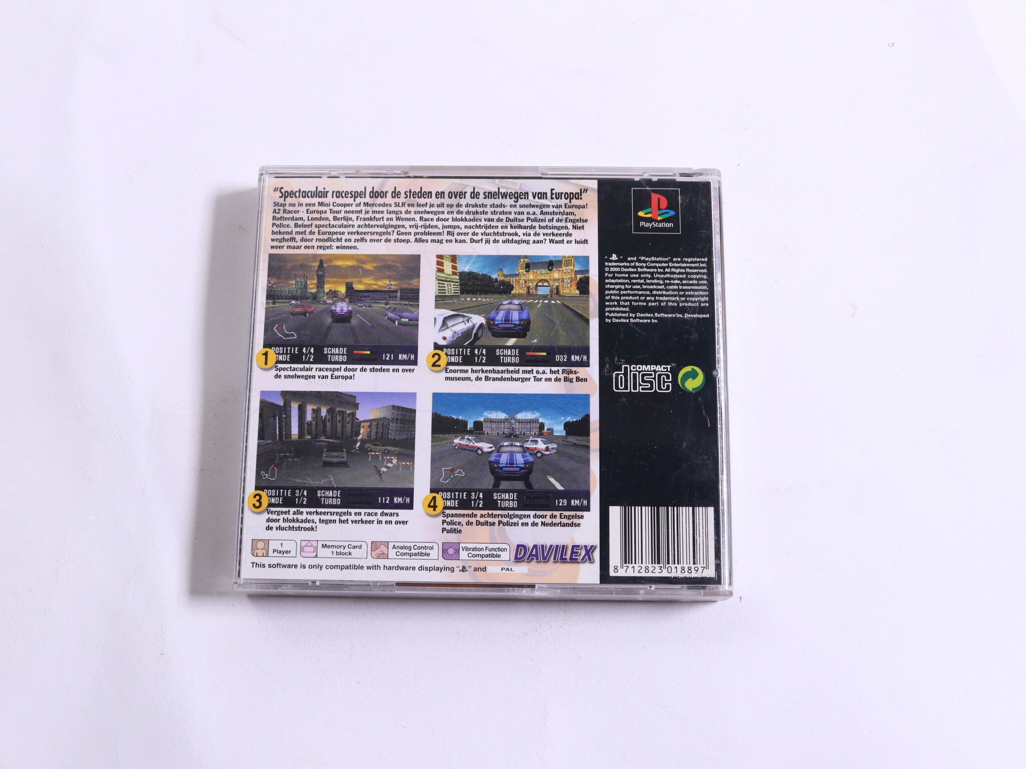 PlayStation 1 - A2 Racer: Europa Tour - Davilex Games - productfoto 3