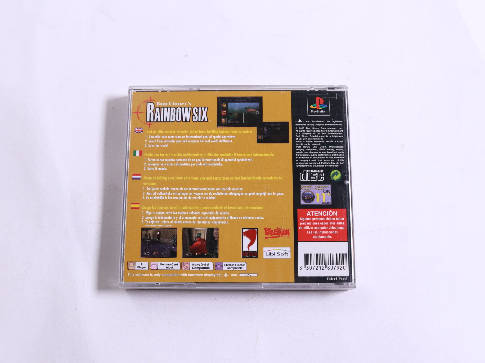 Playstation 1 - Tom Clancy's Rainbow Six - Red Storm Entertainment - productfoto 3