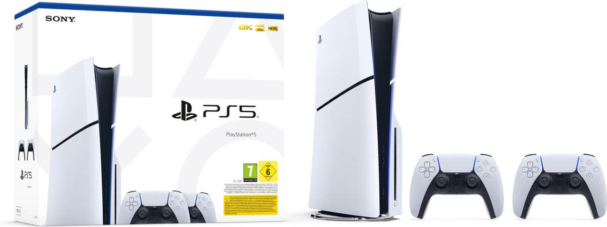 Playstation 5 Slim Disc Edition + Extra Controller Wit - Sony - productfoto 2