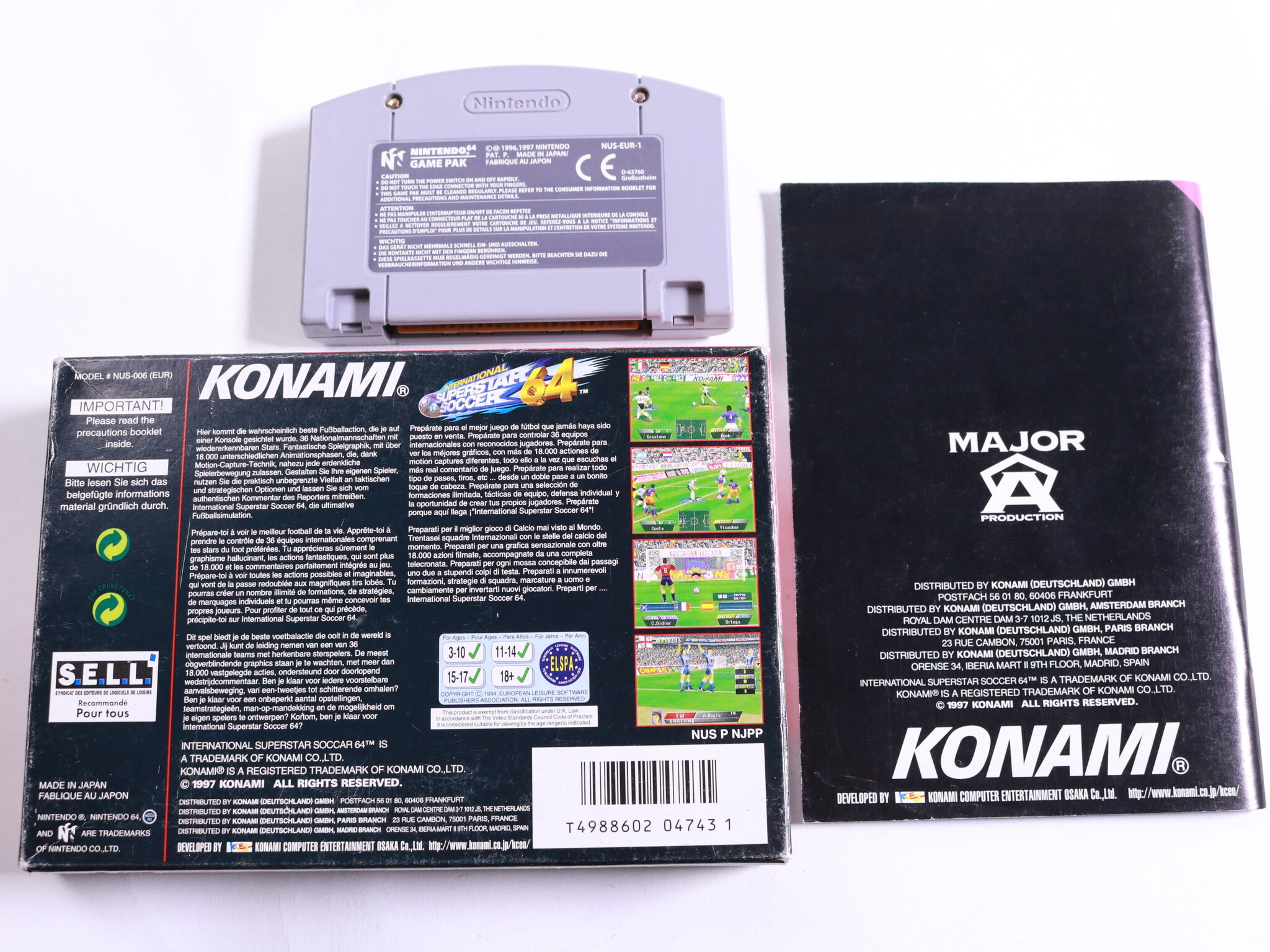 N64 - International Superstar Soccer 64 - Boxed CIB - Konami - productfoto 3