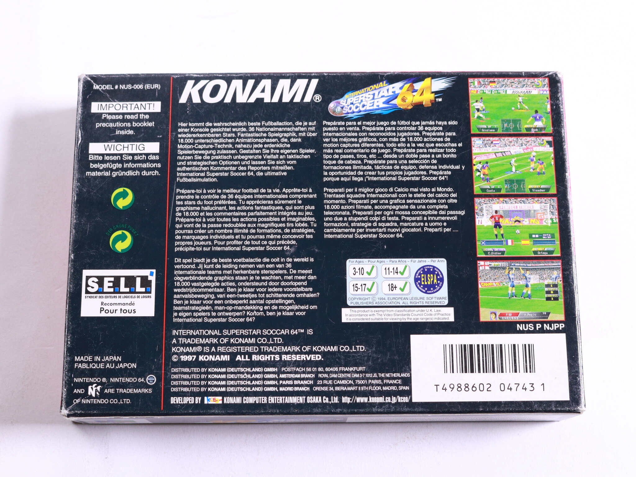 N64 - International Superstar Soccer 64 - Boxed CIB - Konami - productfoto 8