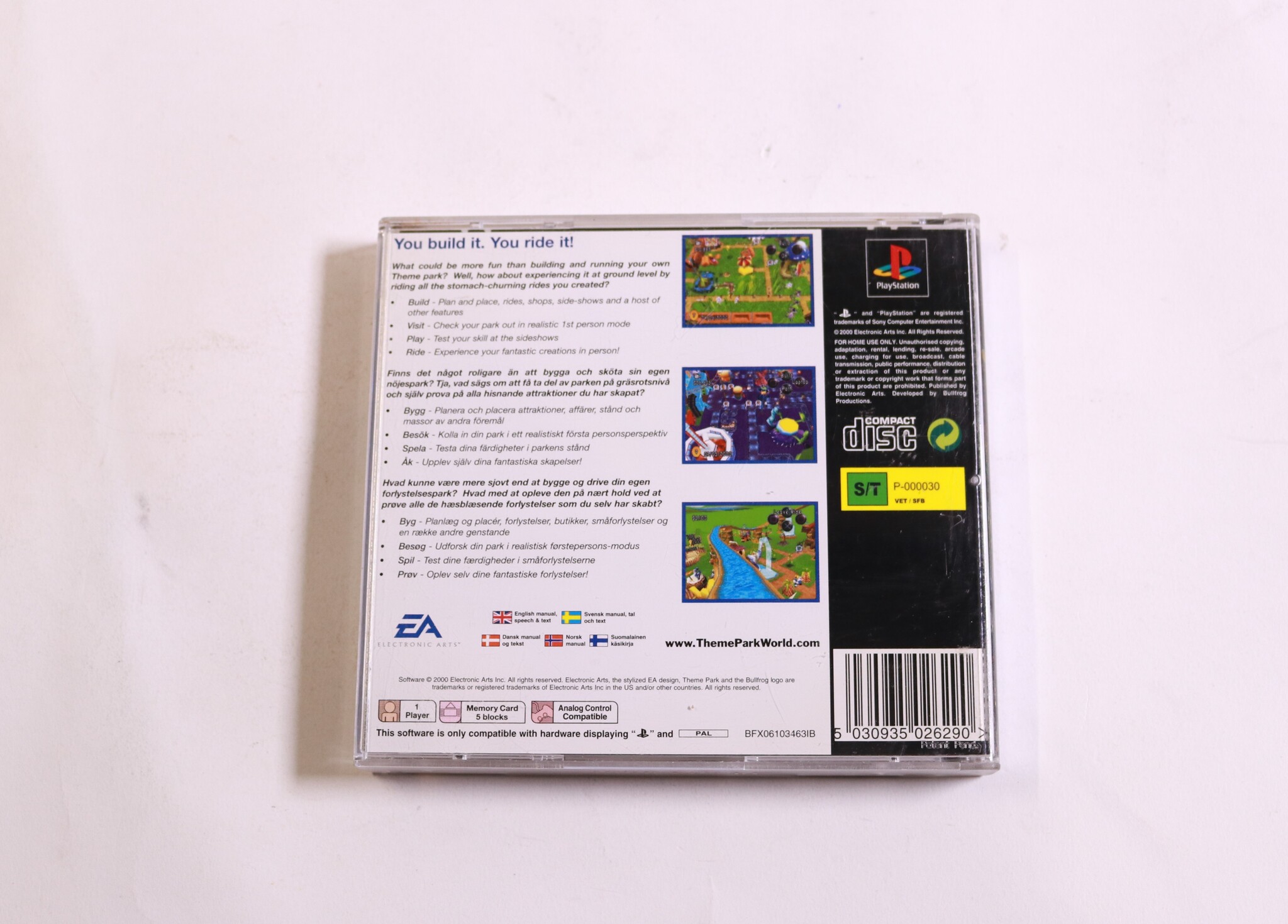 PlayStation 1 - Theme Park World [Classics] - productfoto 3
