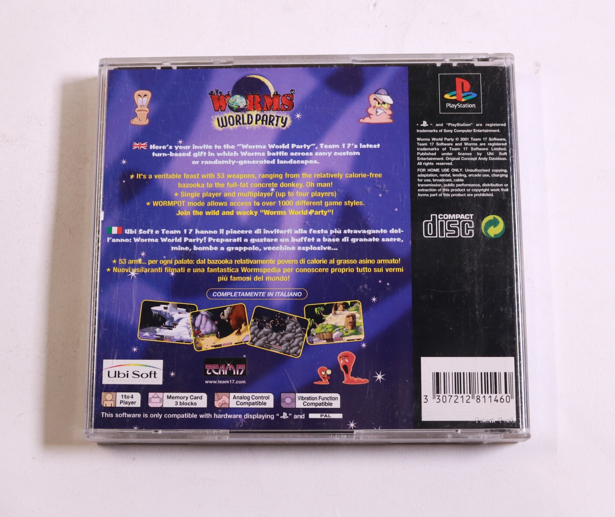 Playstation 1 - Worms World Party - productfoto 3