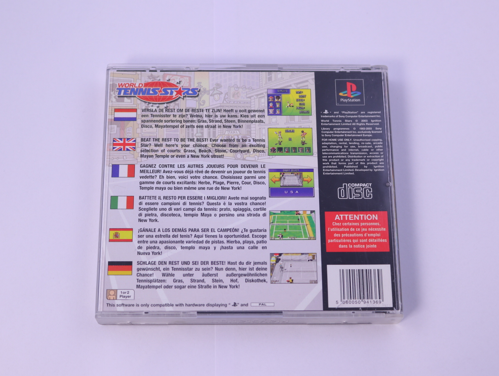 Playstation 1 - World Tennis Stars - productfoto 2