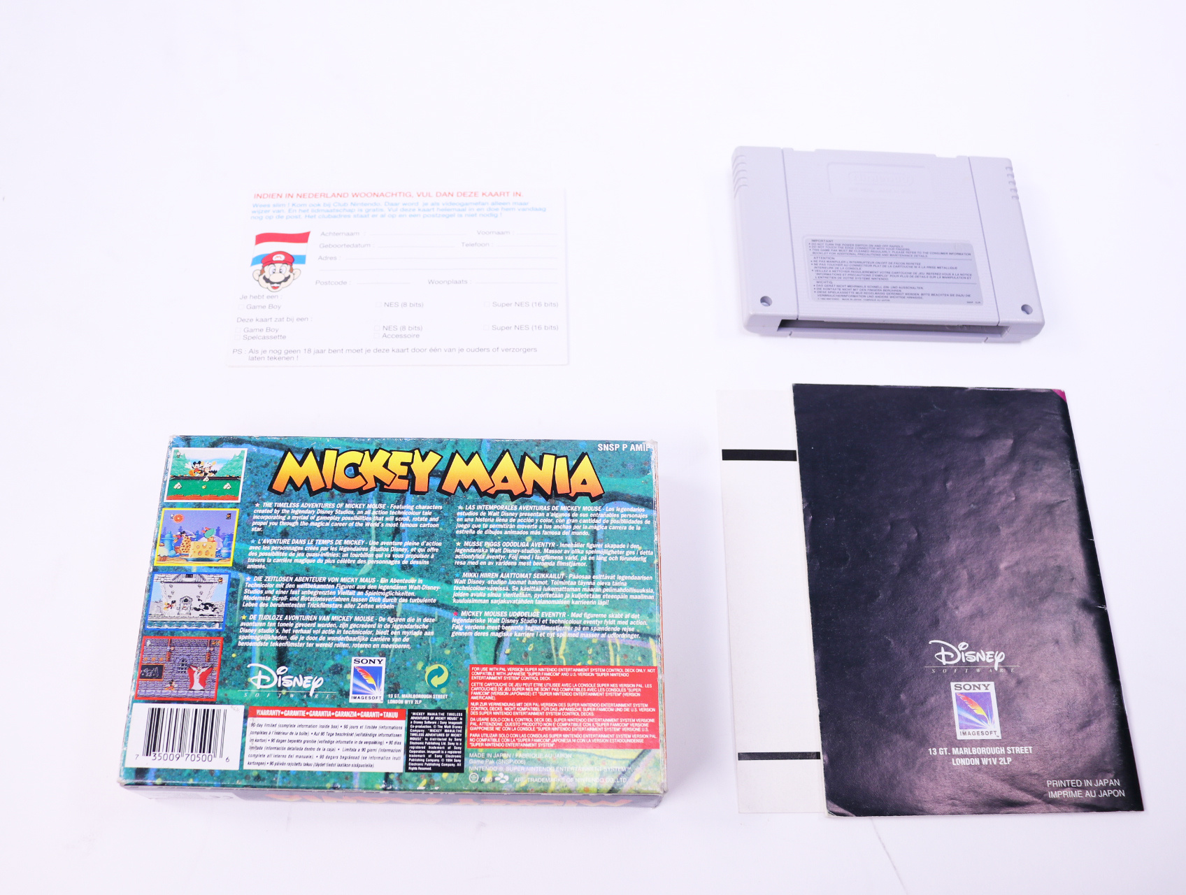 SNES - Mickey Mania - Boxed CIB - productfoto 2