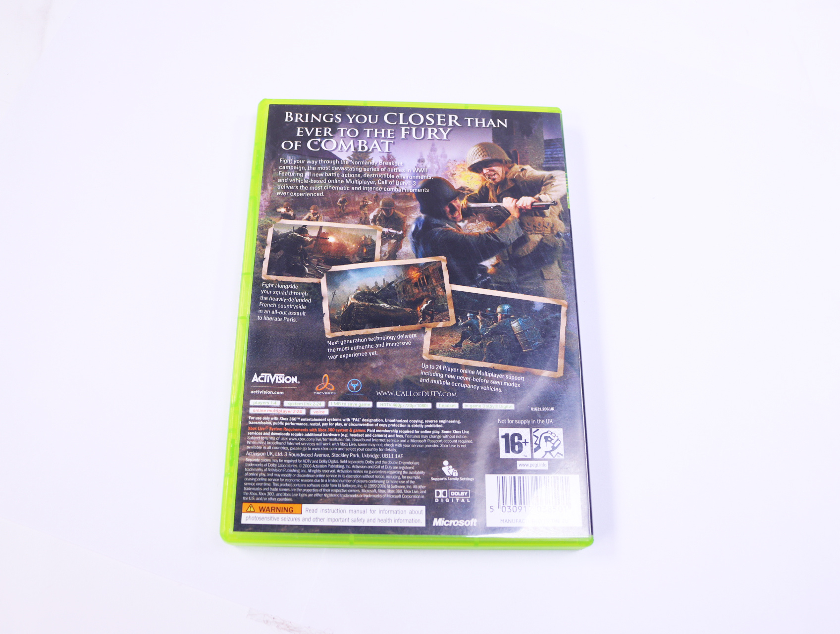 Xbox 360 - Call of Duty 3 [No Manual] - productfoto 2