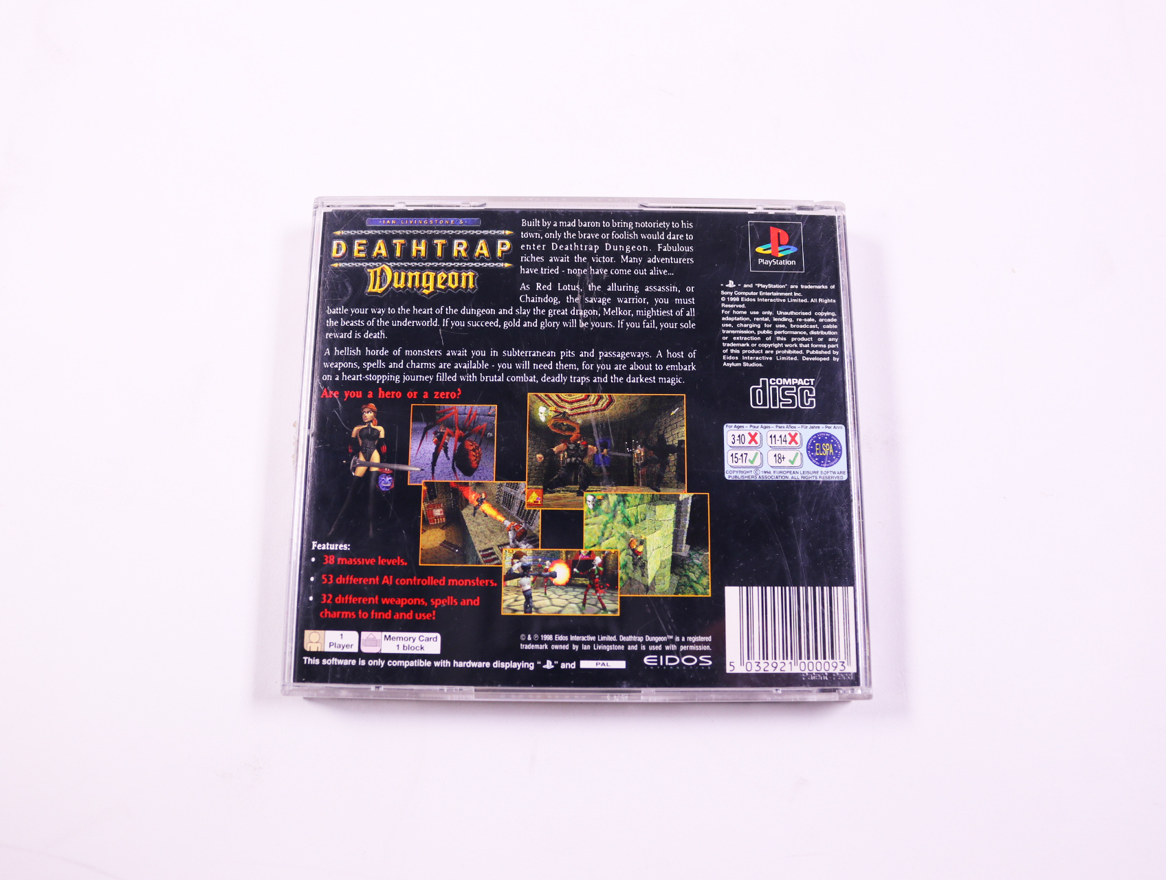 PlayStation 1 - Deathtrap Dungeon - productfoto 3