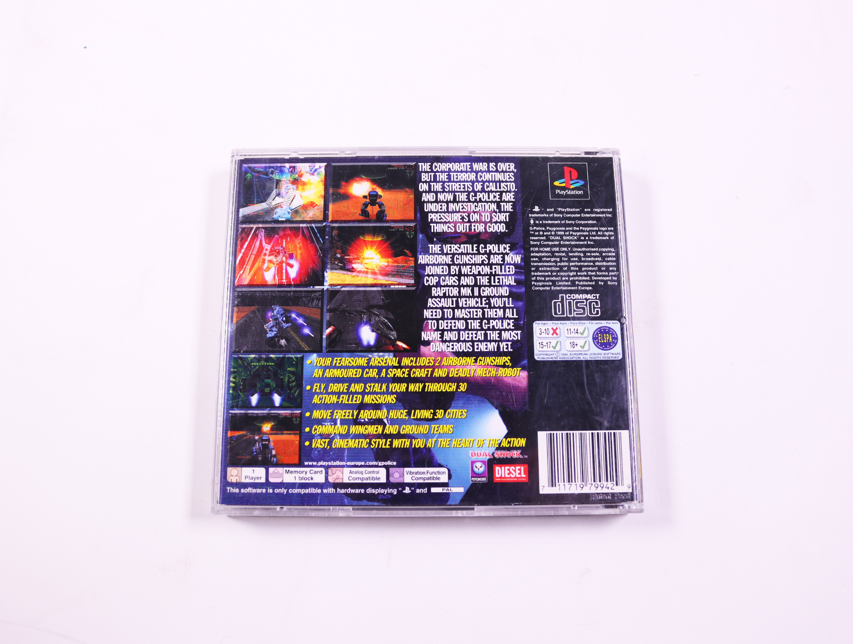 PlayStation 1 - G-Police Weapons of Justice [No Manual] - productfoto 3