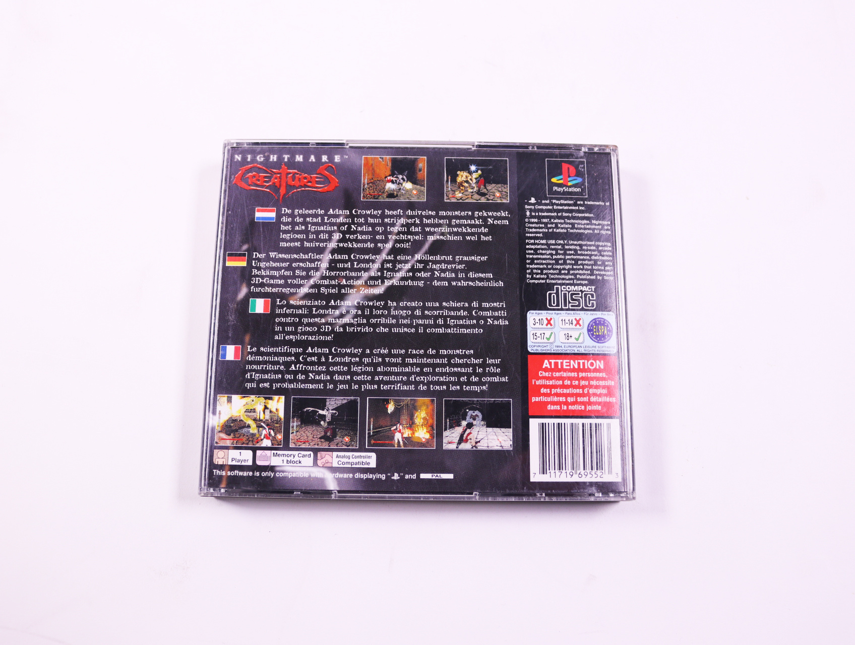 Playstation 1 - Nightmare Creatures - productfoto 2