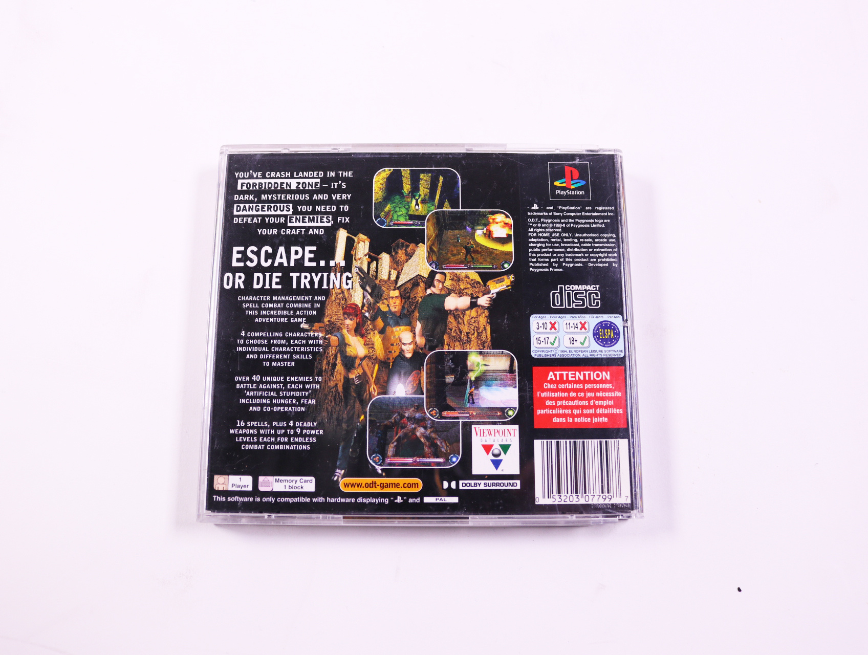 Playstation 1 - O.D.T.: Escape - productfoto 2