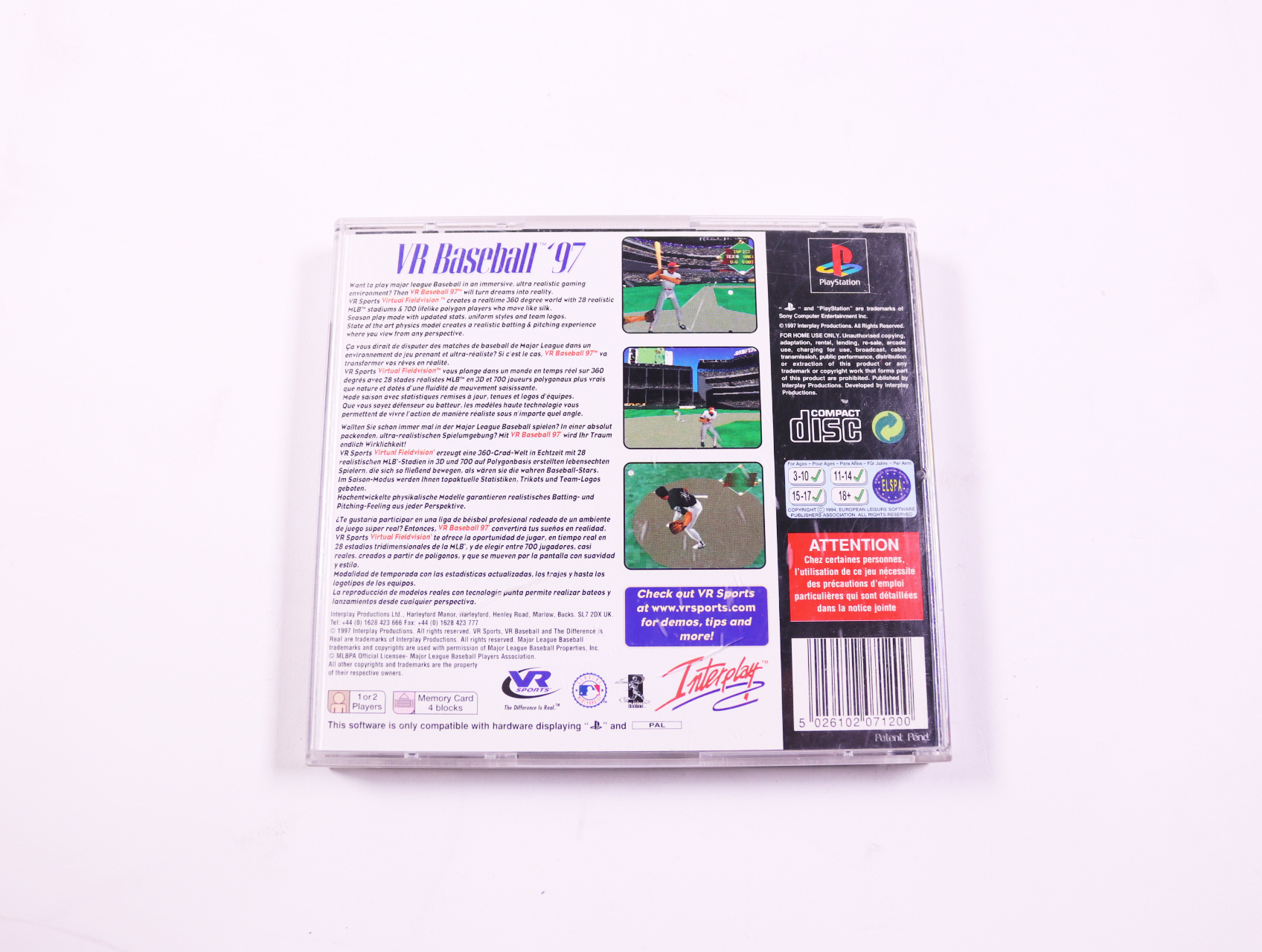 PlayStation 1 - VR Baseball 97 - productfoto 2