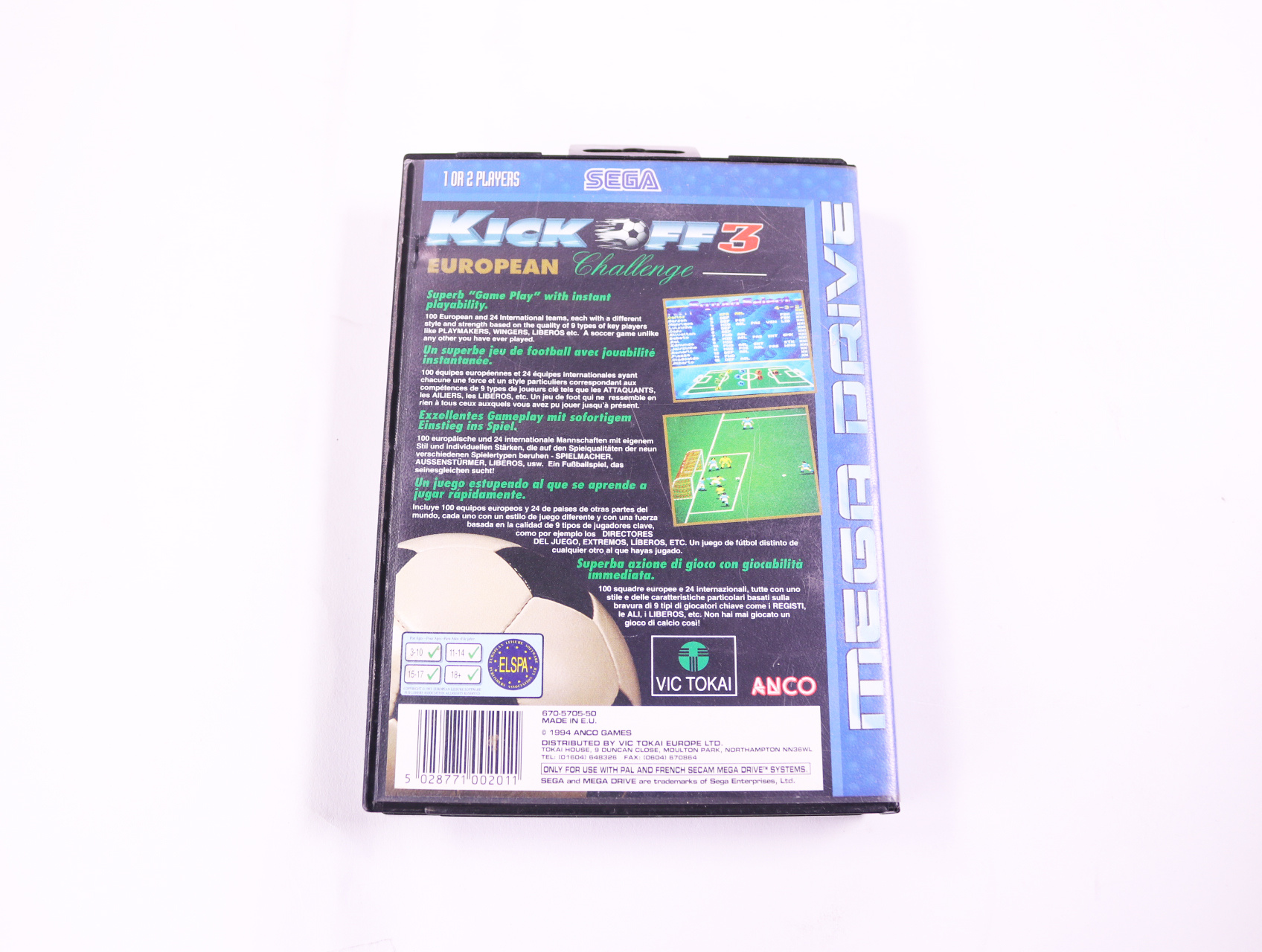 SEGA Mega Drive - Kick Off 3 European Challenge - productfoto 2