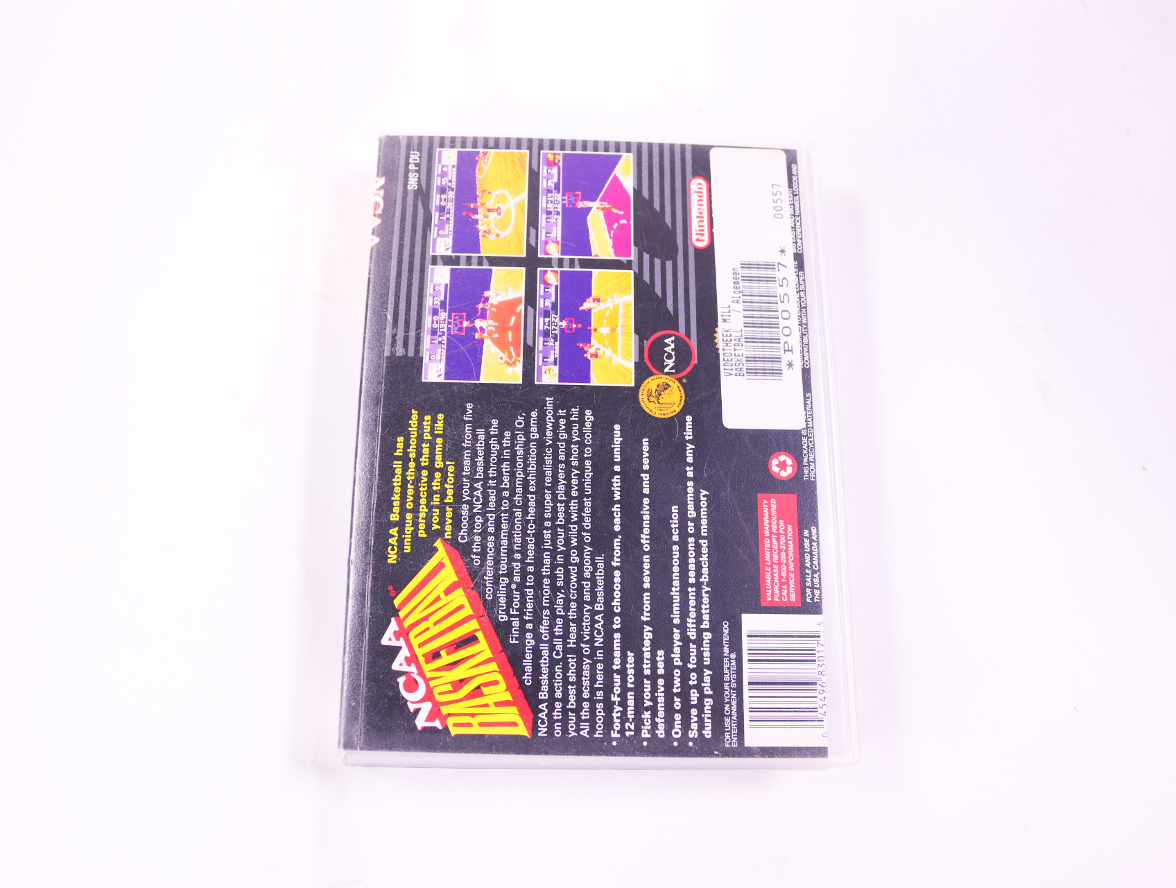 SNES - NCAA Basketball - USA - Plastic Boxed - productfoto 2