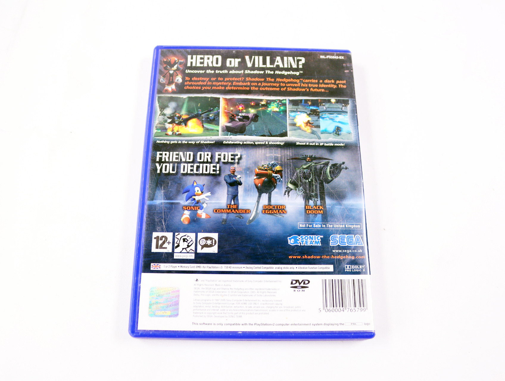 Playstation 2 - Shadow the Hedgehog - productfoto 2