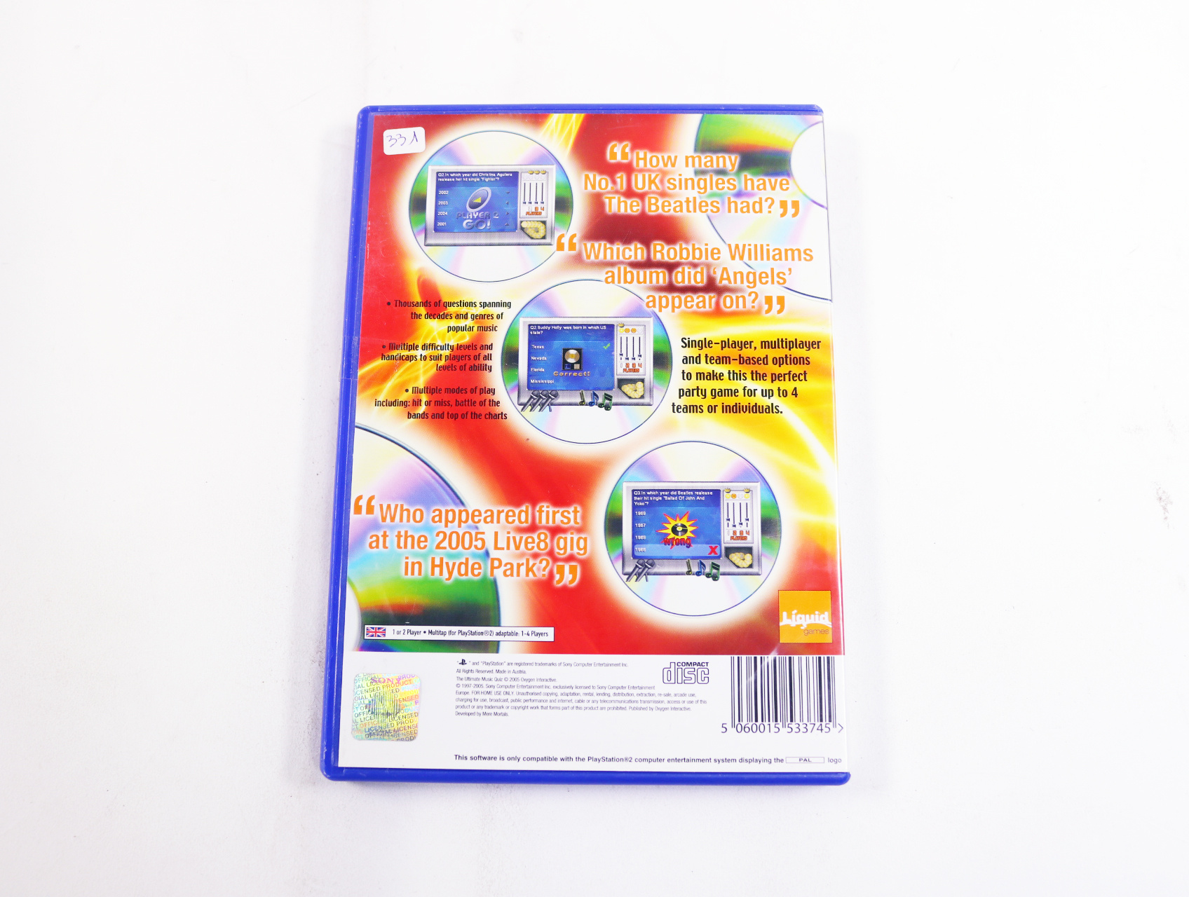PlayStation 2 - The Ultimate Music Quiz - Relentless Software - productfoto 2