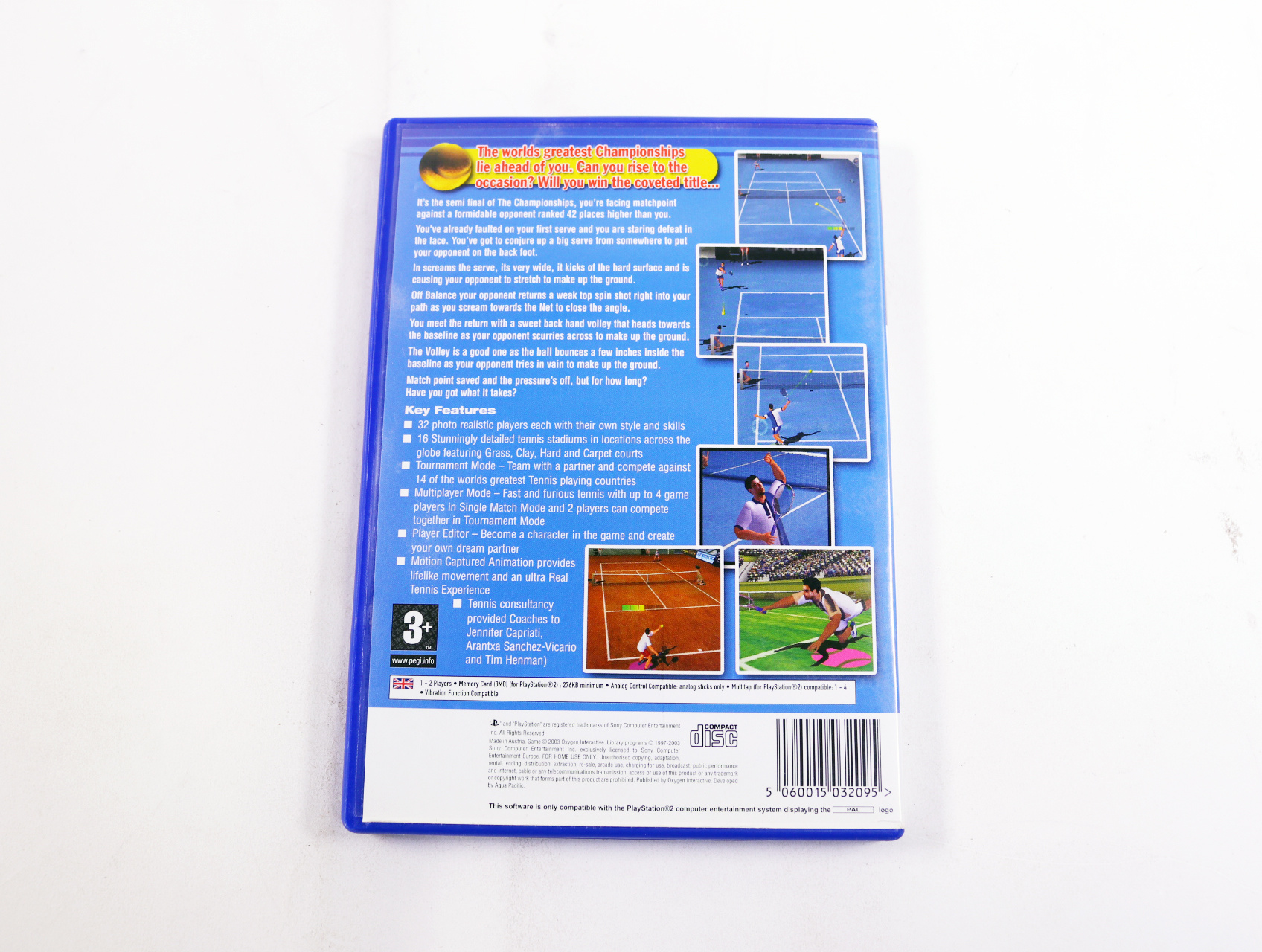 PlayStation 2 - Perfect Ace: Pro Tournament Tennis - productfoto 2