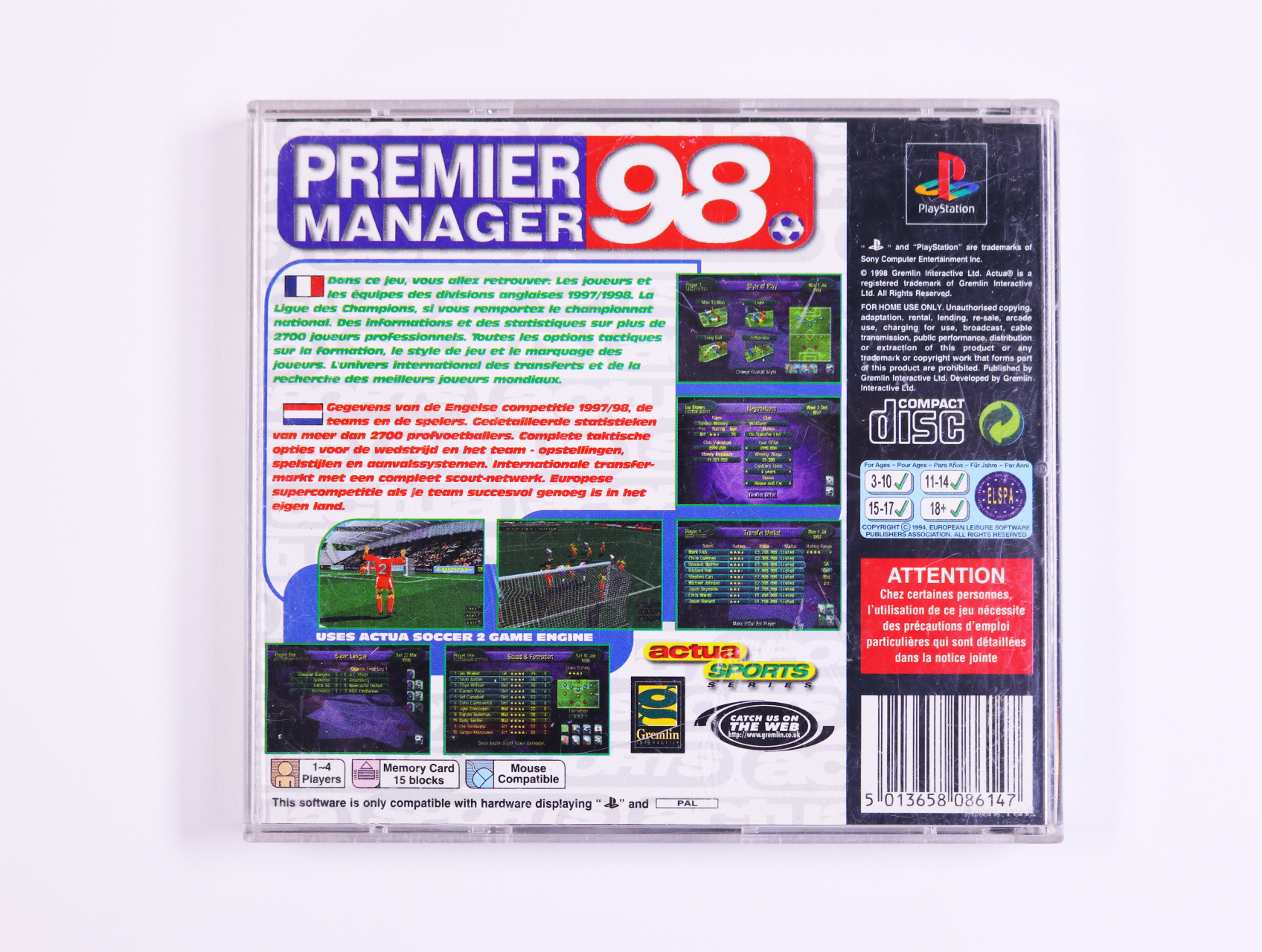 PlayStation 1 - Premier Manager 98 - productfoto 2