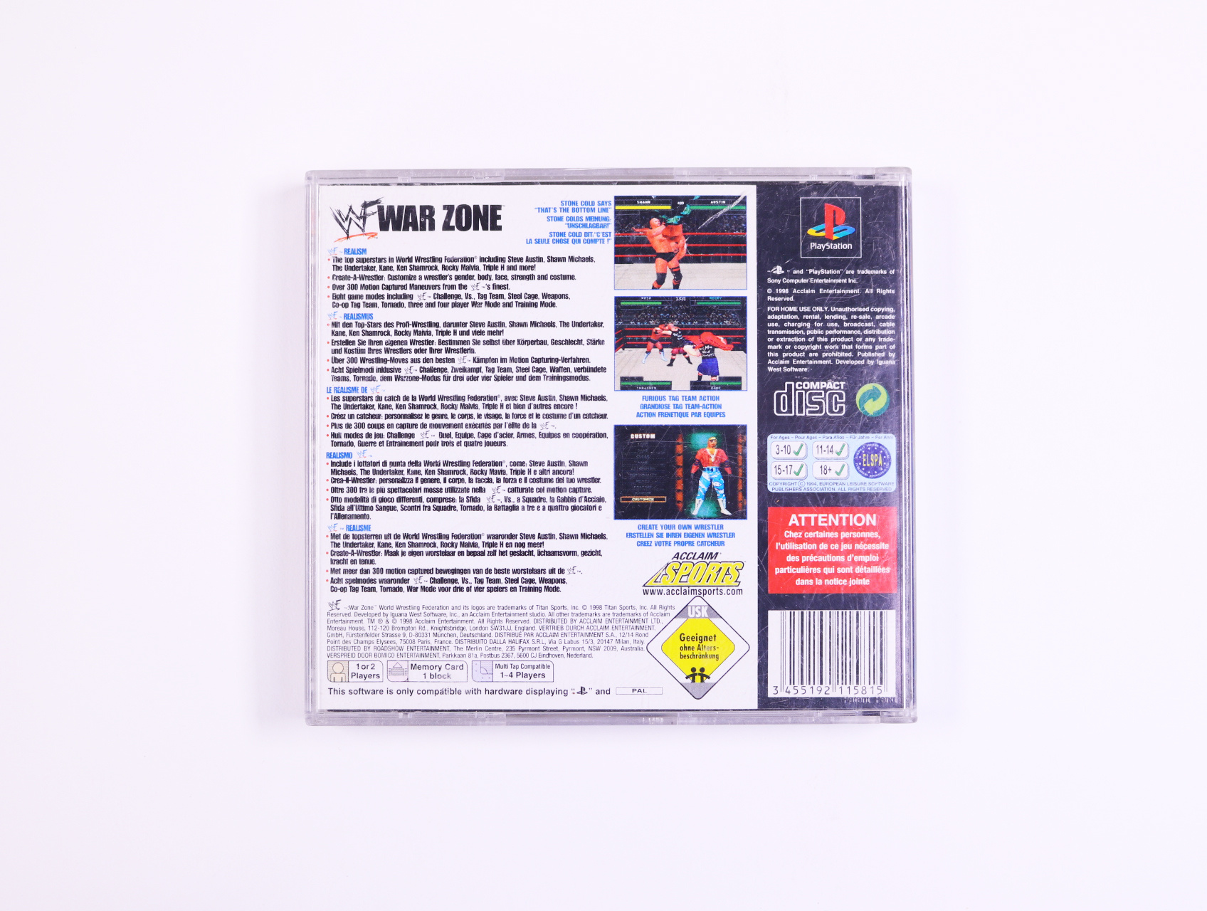 PlayStation 1 - WWF War Zone - productfoto 2