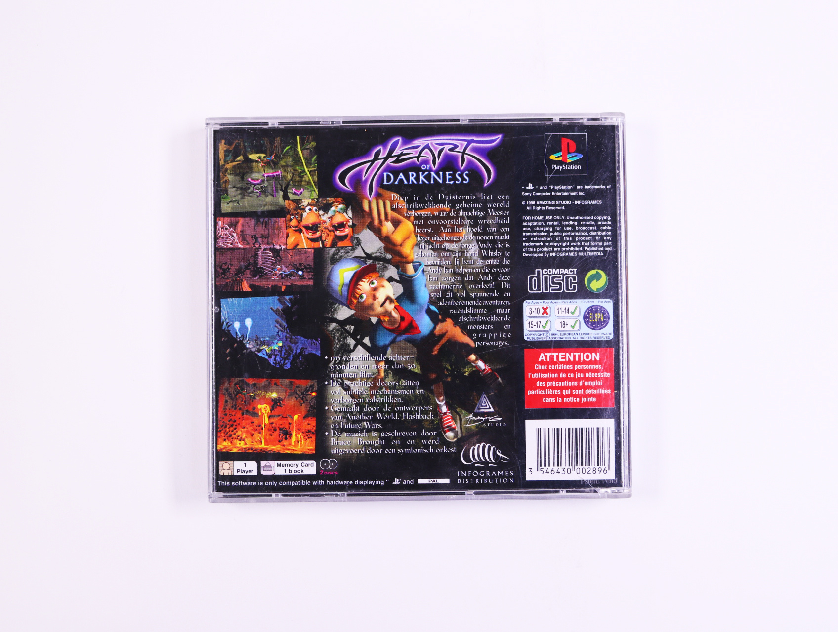 PlayStation 1 - Heart of Darkness - productfoto 2