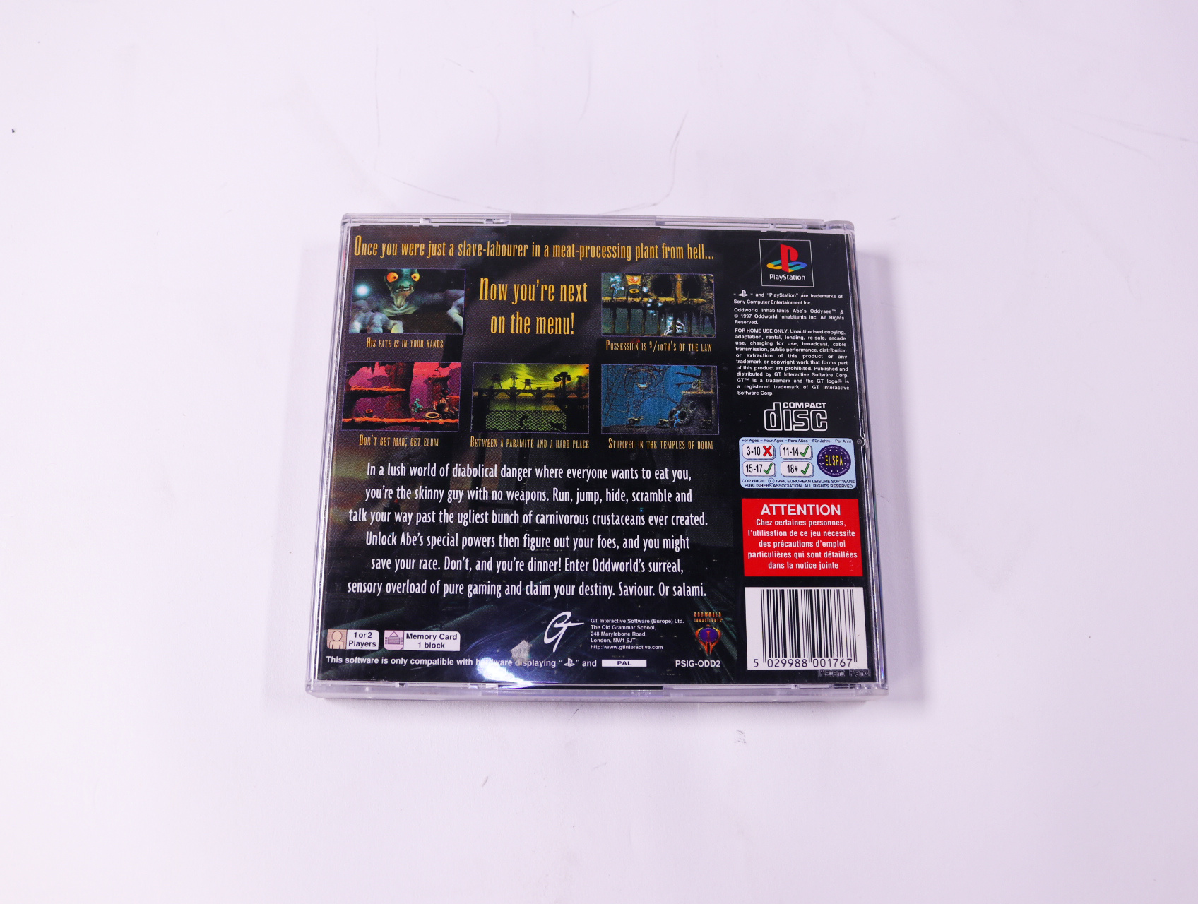 PlayStation 1 - Oddworld: Abe's Oddysee - productfoto 3