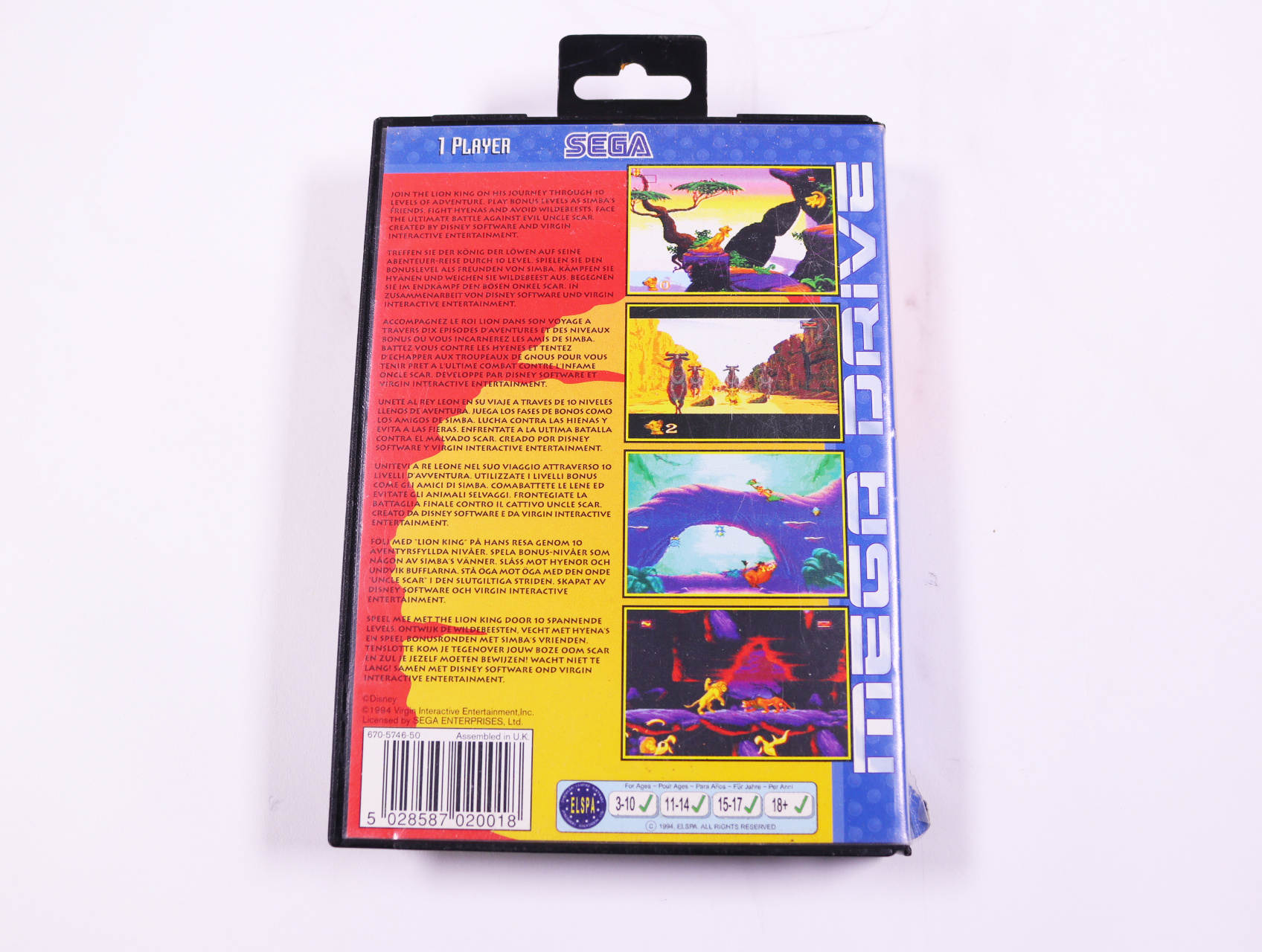 SEGA Mega Drive - The Lion King - productfoto 2