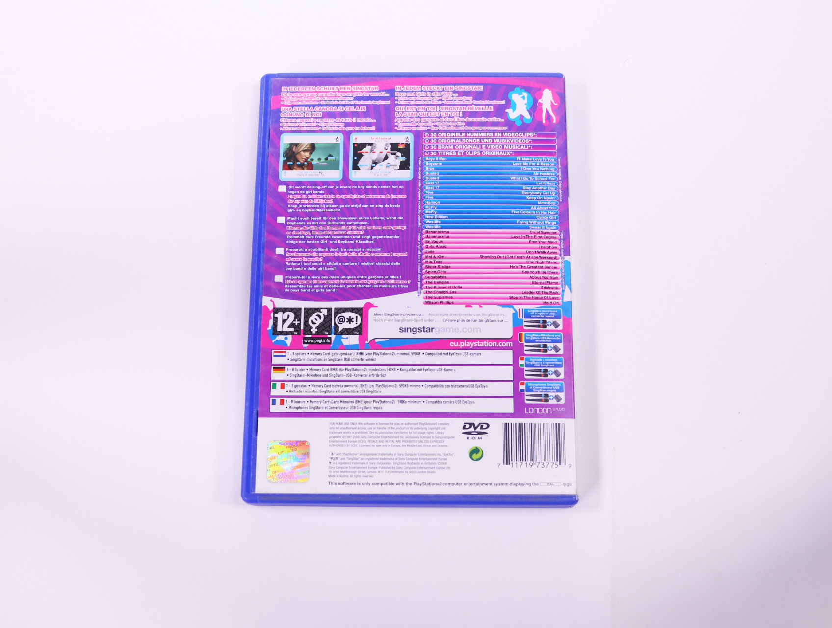 PlayStation 2 - SingStar Boy Bands vs Girl Bands - productfoto 2