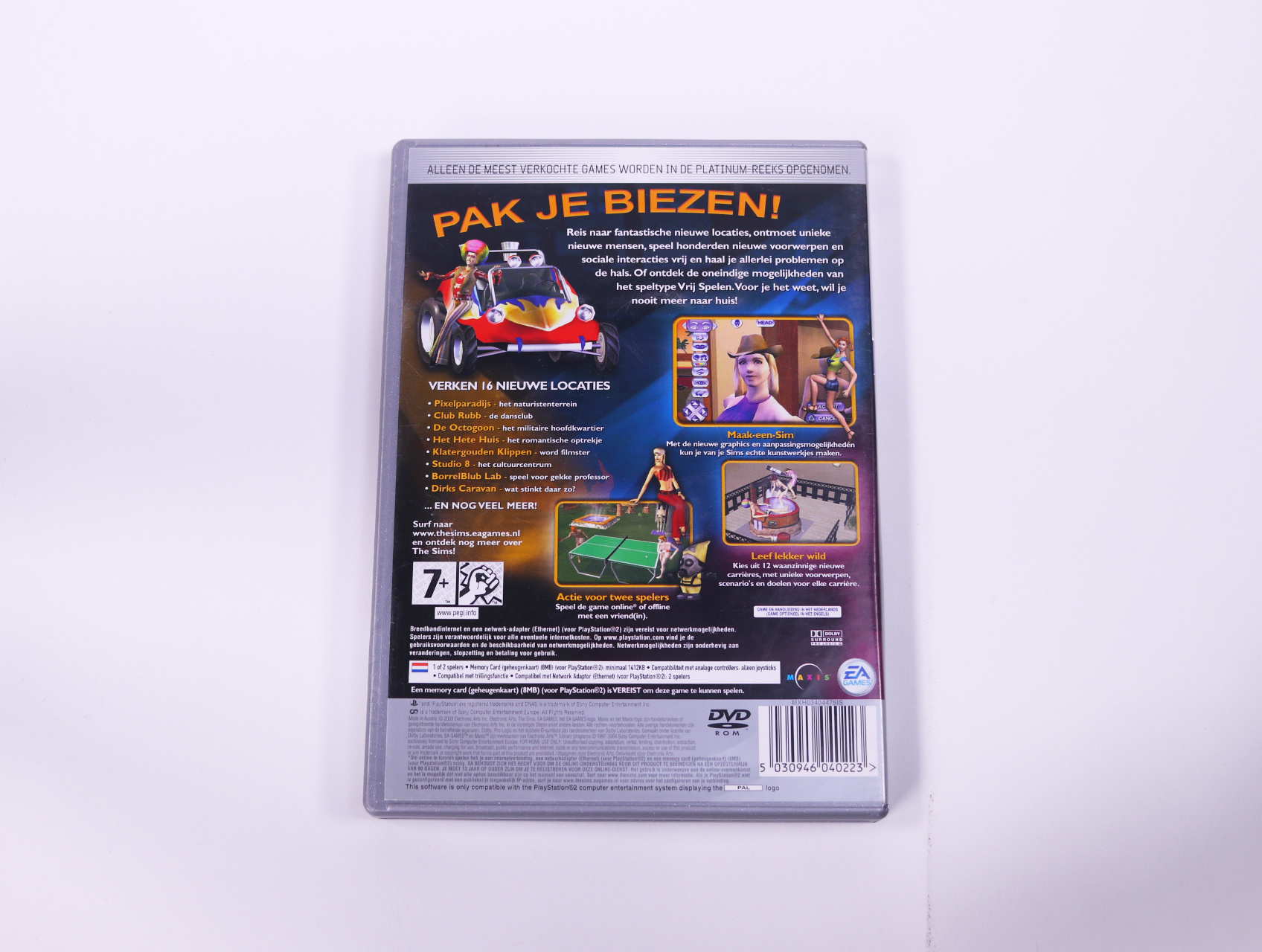PlayStation 2 - The Sims Erop Uit! [Platinum] - productfoto 2