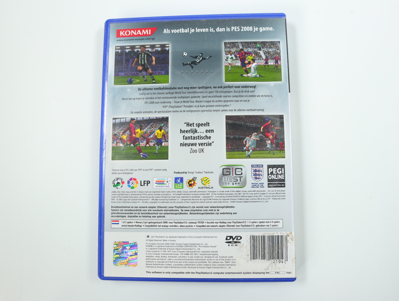 PlayStation 2 - Pro Evolution Soccer 2008 - productfoto 2