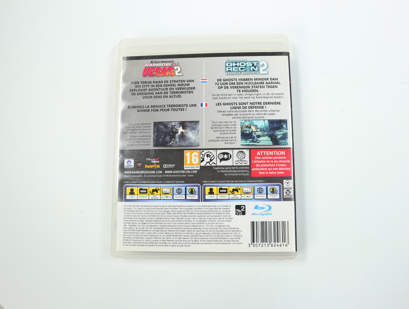 PlayStation 3 - Tom Clancy's Rainbow Six: Vegas 2 & Ghost Recon: Advanced Warfighter 2 - productfoto 2