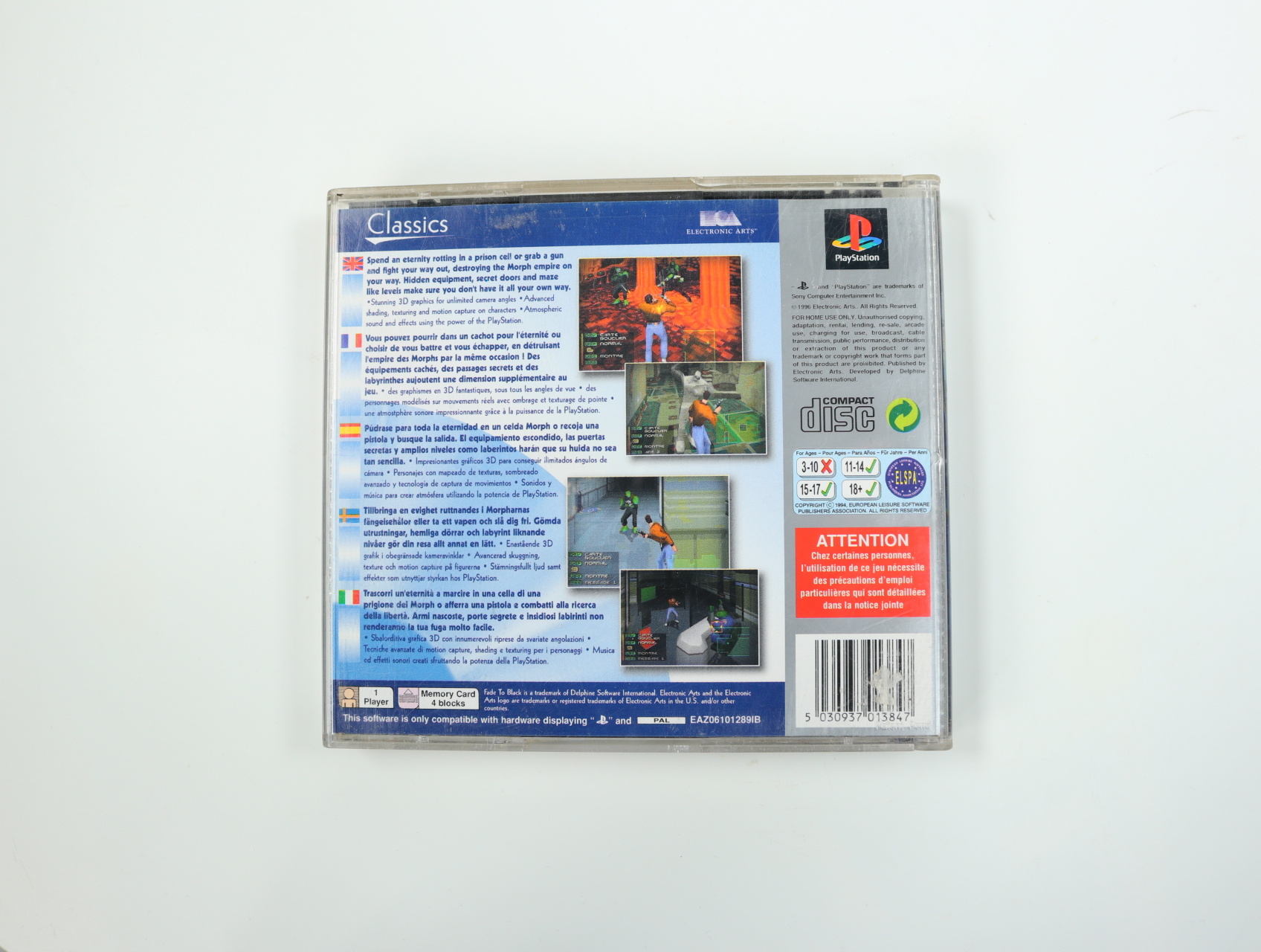 PlayStation 1 - Fade To Black [Platinum] - productfoto 2