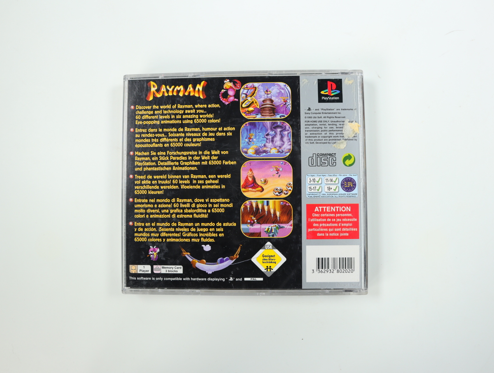 PlayStation 1 - Rayman [Platinum] [No Manual] - productfoto 2