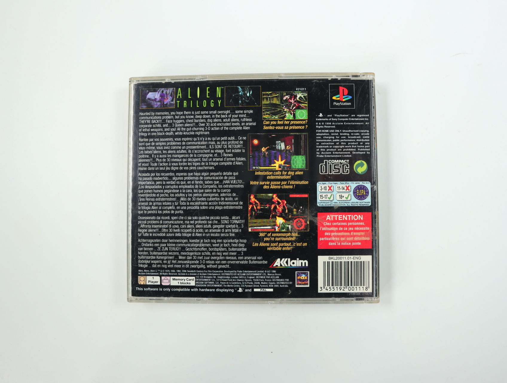 PlayStation 1 - Alien Trilogy - productfoto 2
